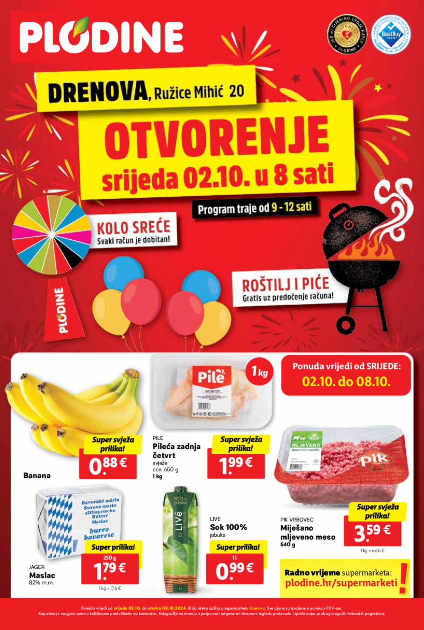 Plodine katalog Otvorenje Drenova 02.10.-08.10.2024.