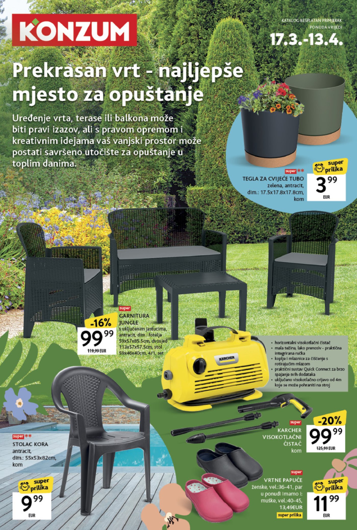 Konzum katalog Akcija Prekrasan vrt 17.03.-13.04.2025.