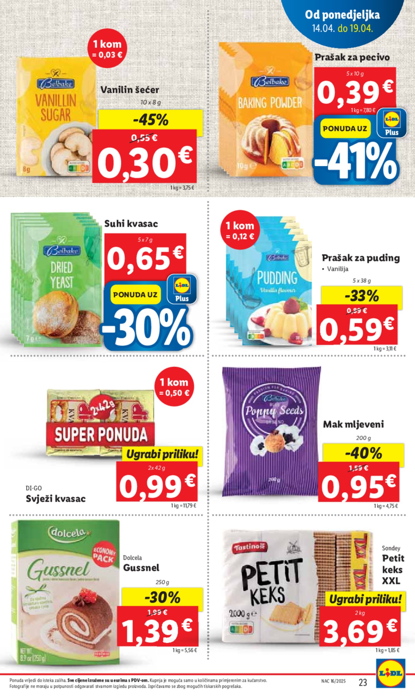 Lidl katalog Super ponuda od ponedjeljka 14.04. - 20.04.2025.