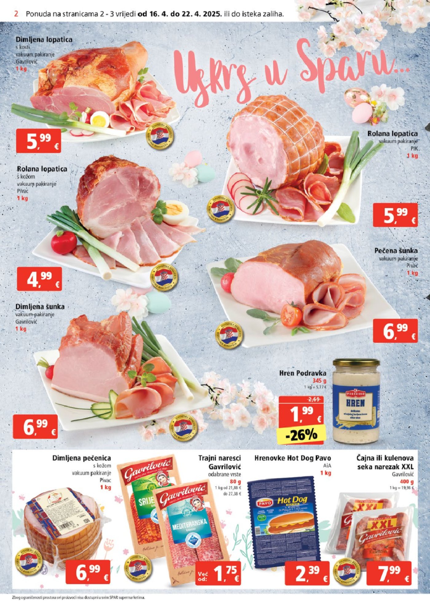 SPAR katalog Akcija 16.04.-22.04.2025.