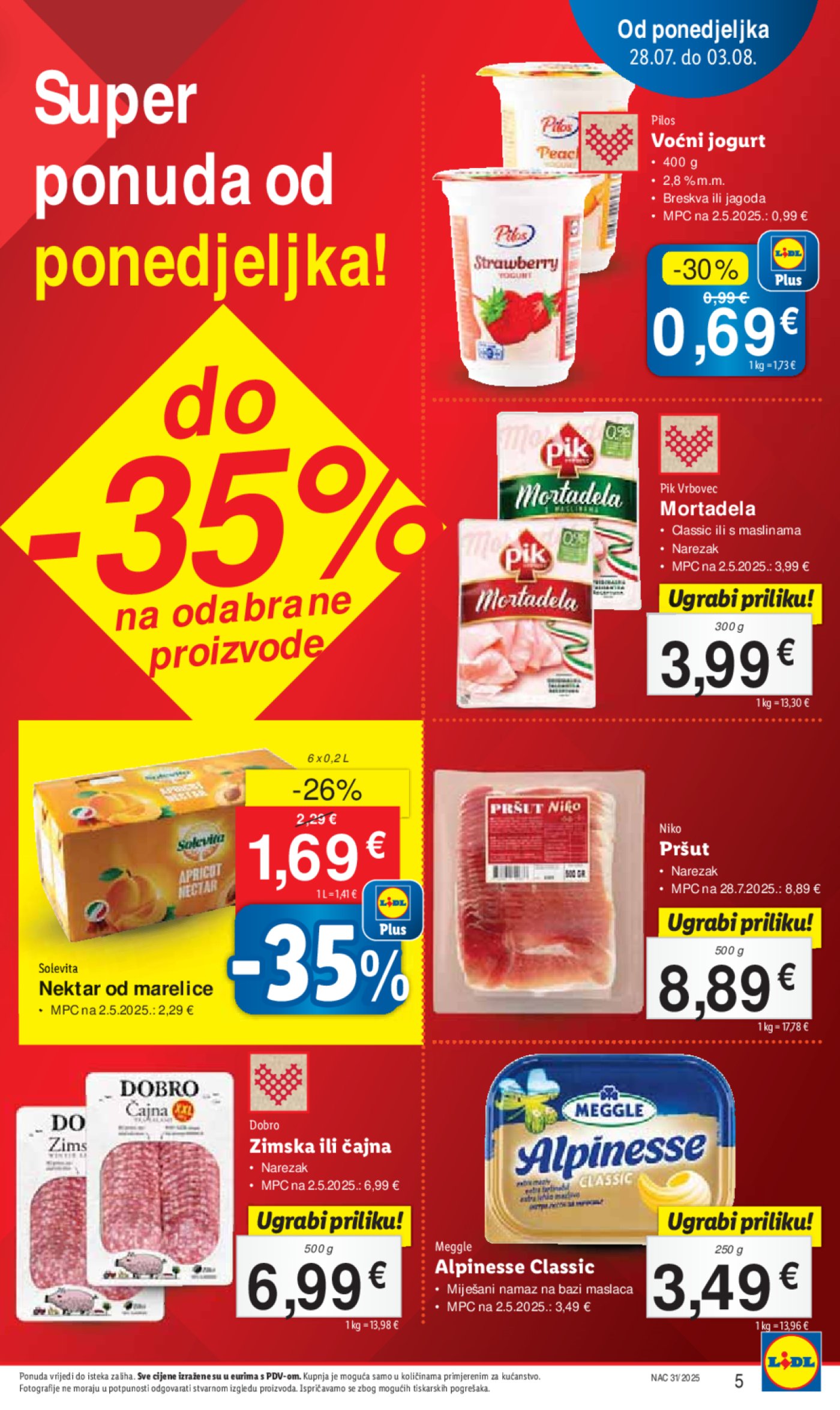 Lidl katalog Super ponuda od ponedjeljka 28.07. - 03.08.2025.
