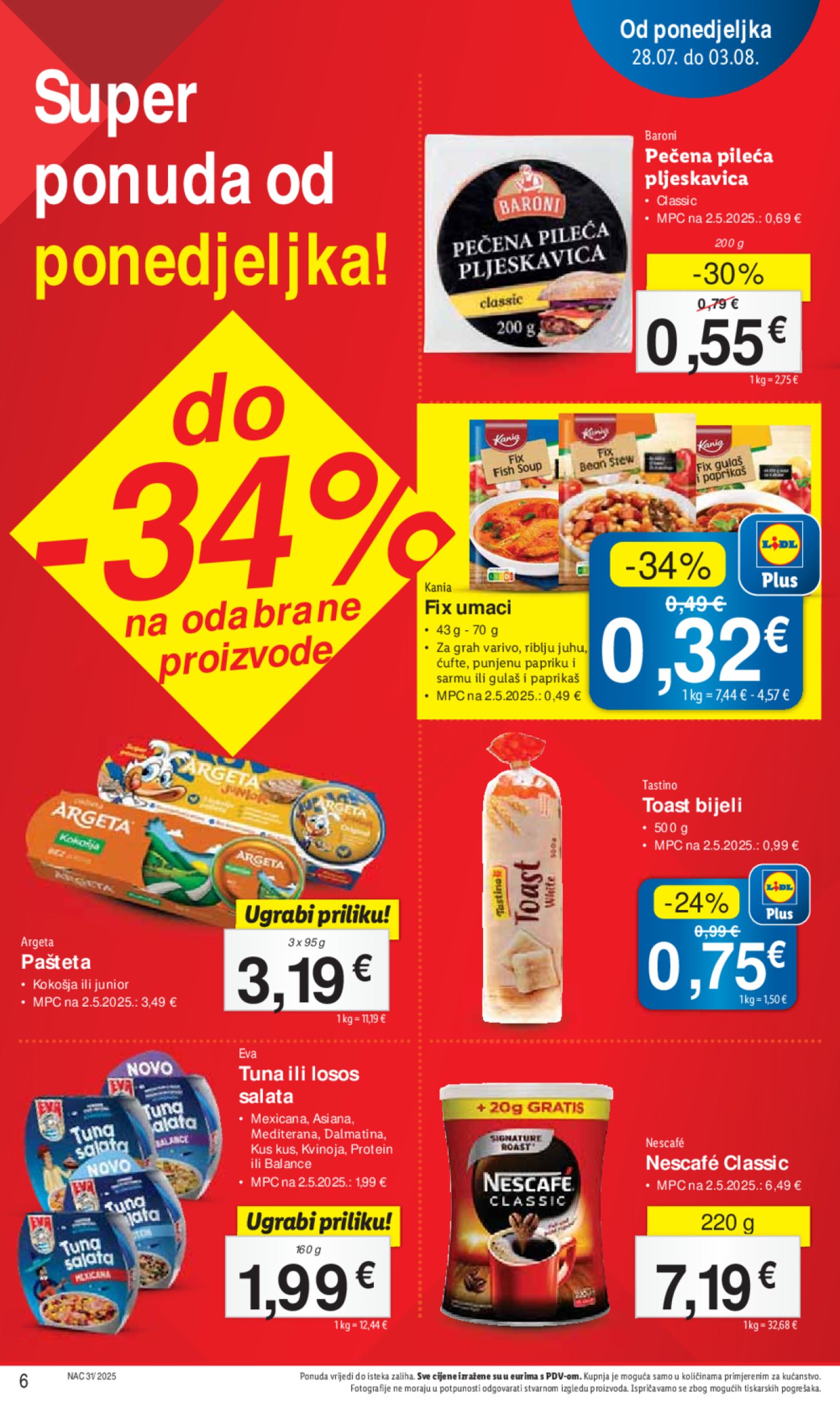 Lidl katalog Super ponuda od ponedjeljka 28.07. - 03.08.2025.
