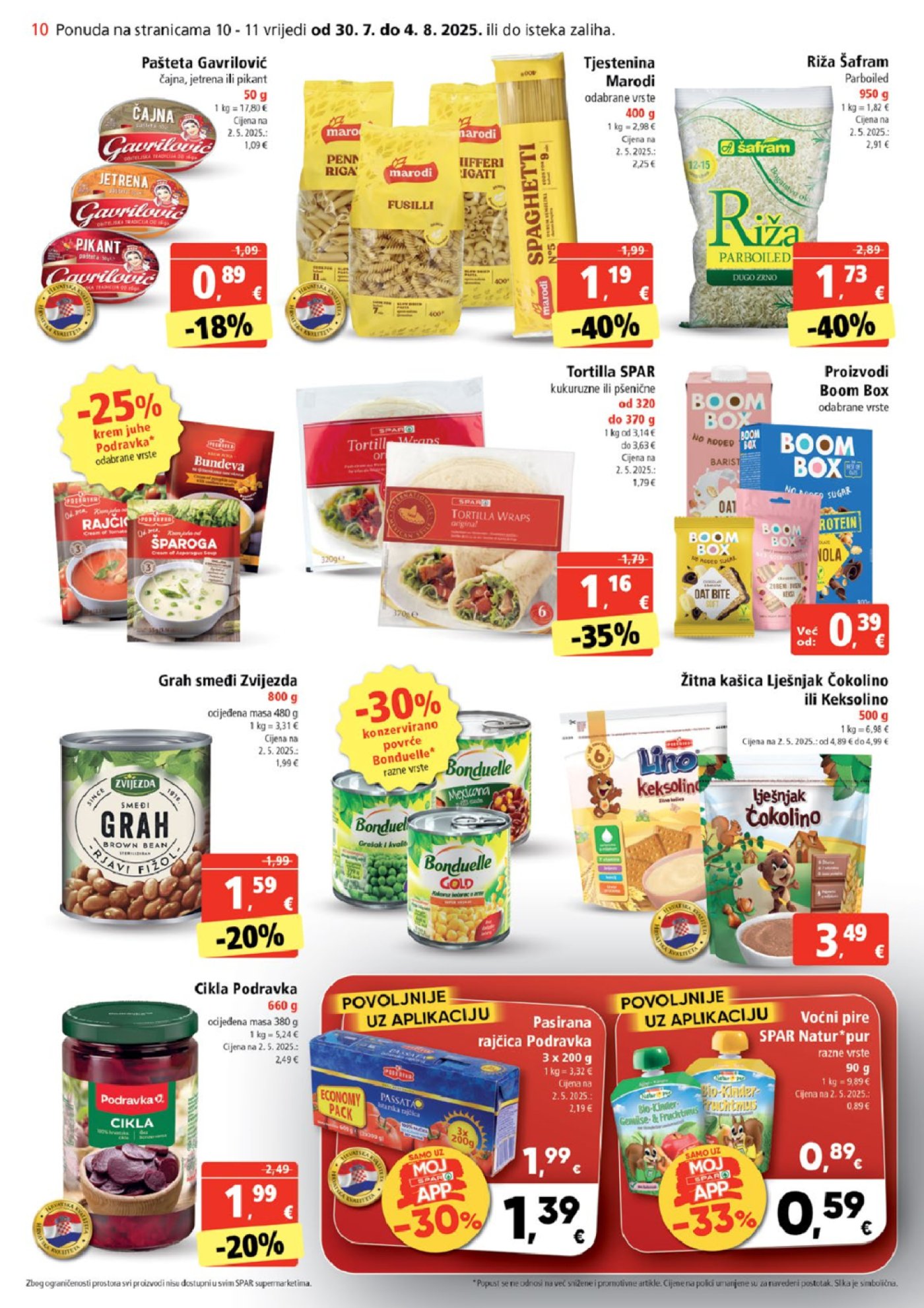 SPAR katalog Akcija 30.07. - 04.08.2025.