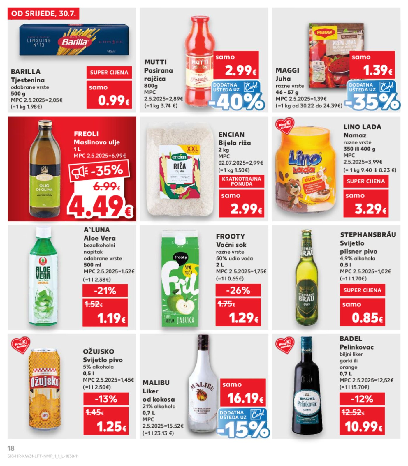 Kaufland katalog Prehrana 30.07.-04.08.2025. Odabrane poslovnice