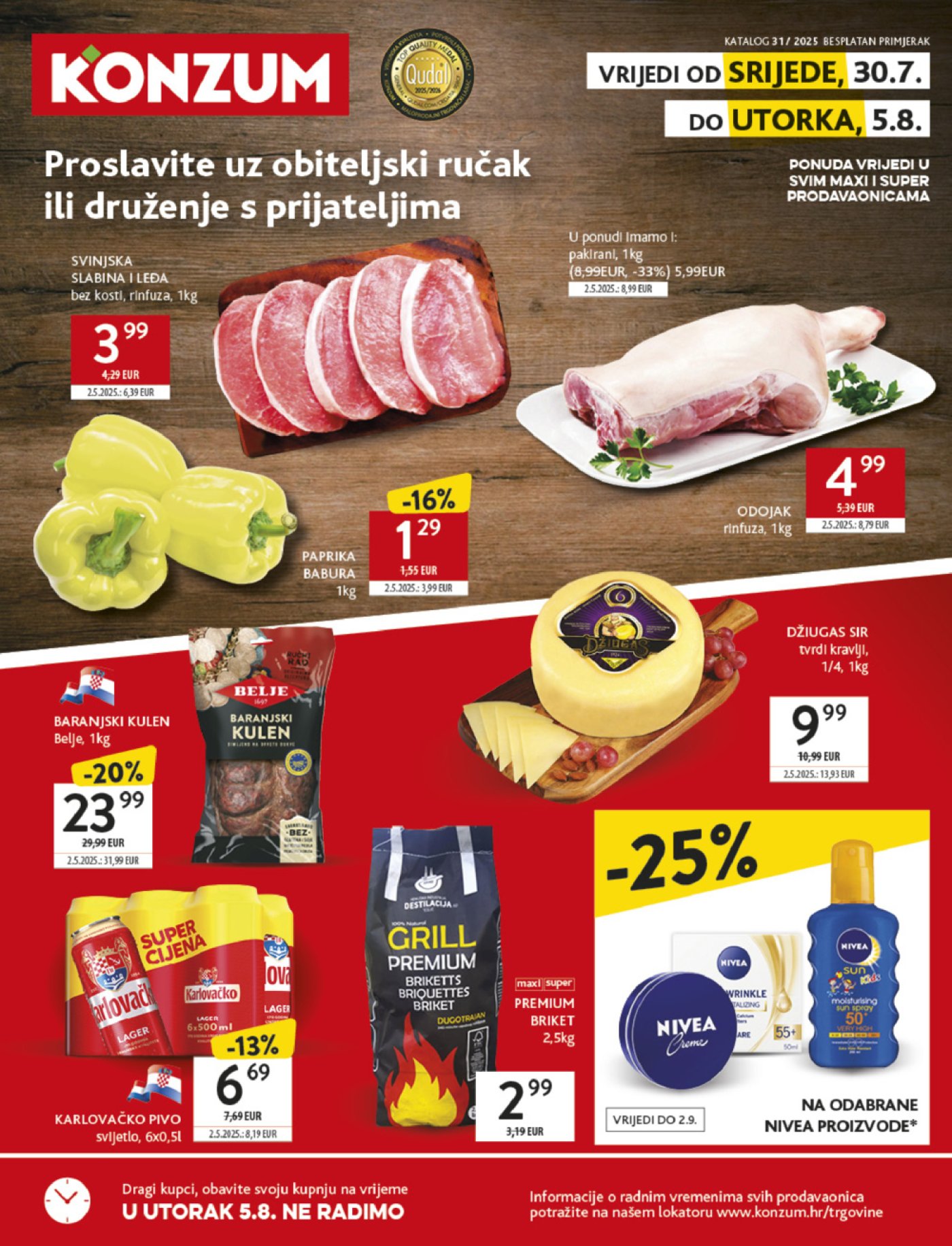 Konzum katalog Akcija 30. 07. - 05. 08. 2025.