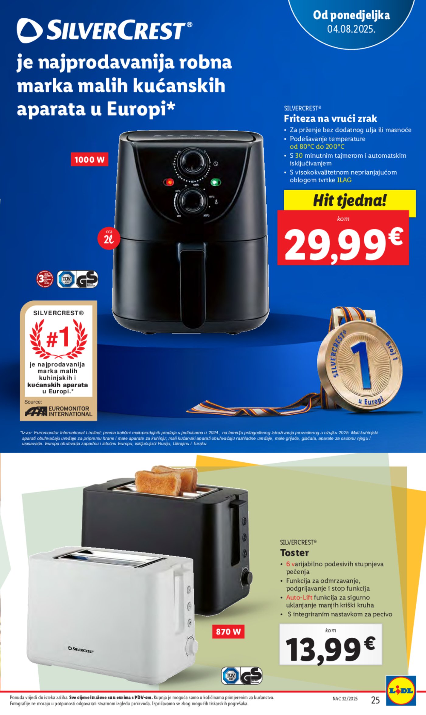 Lidl katalog Super ponuda od ponedjeljka 04.08. - 10.08.2025.