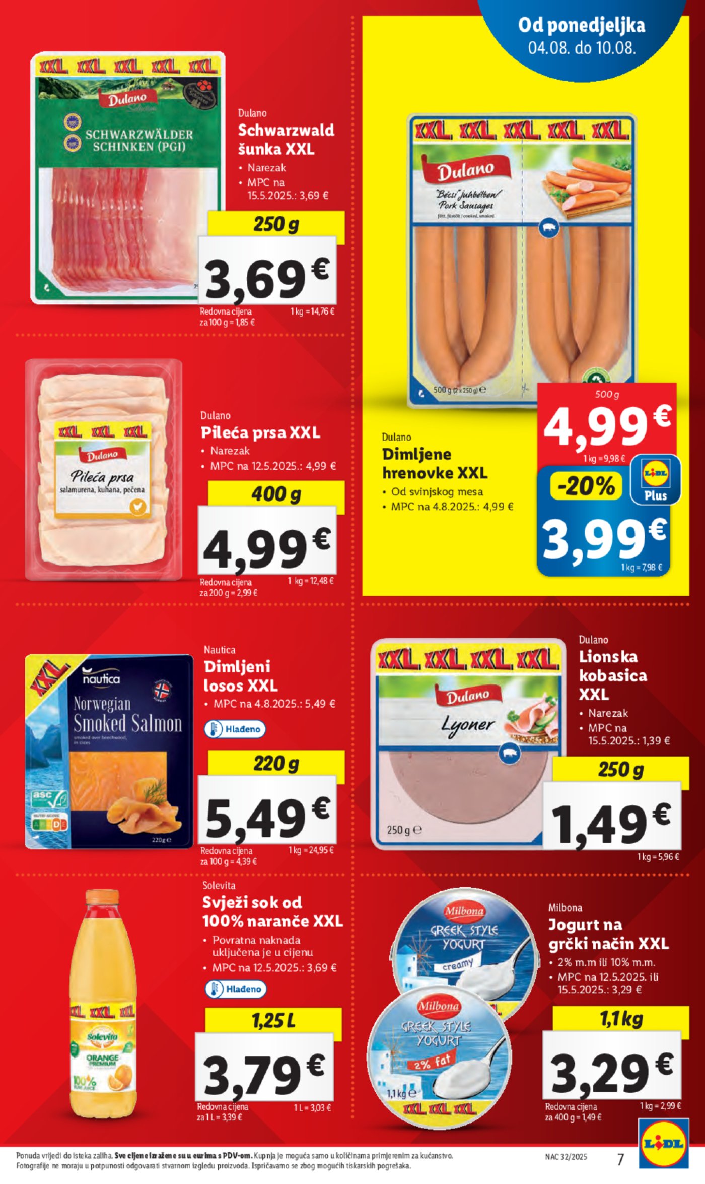 Lidl katalog Super ponuda od ponedjeljka 04.08. - 10.08.2025.