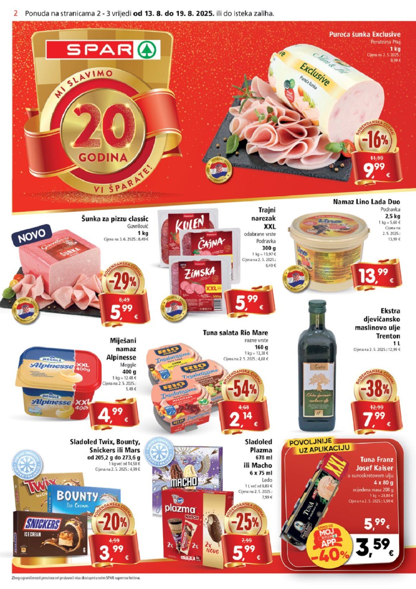 SPAR katalog Akcija 13. 08. - 19. 08. 2025.