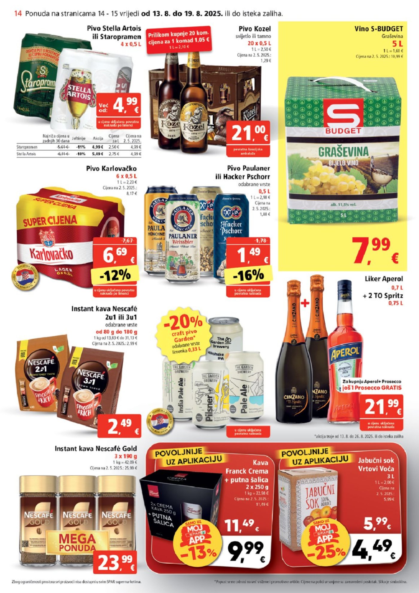 SPAR katalog Akcija 13. 08. - 19. 08. 2025.