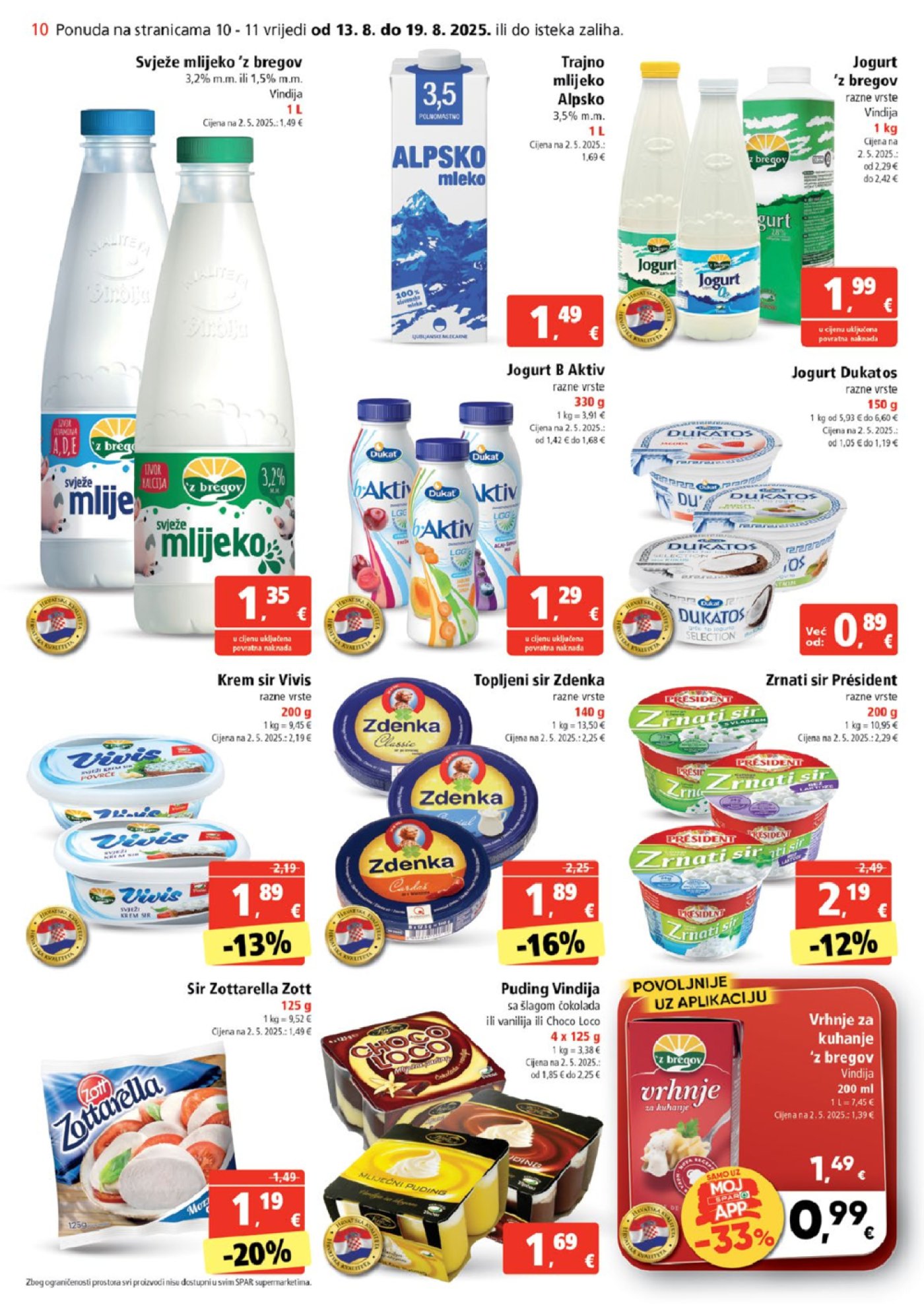 SPAR katalog Akcija 13. 08. - 19. 08. 2025.