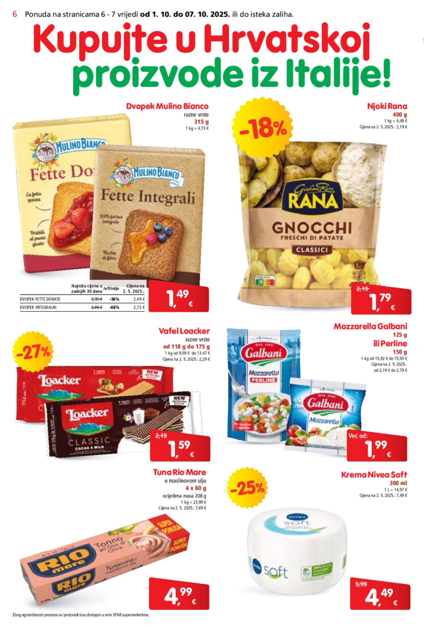 SPAR katalog Akcija 01.10. - 07.10.2025.