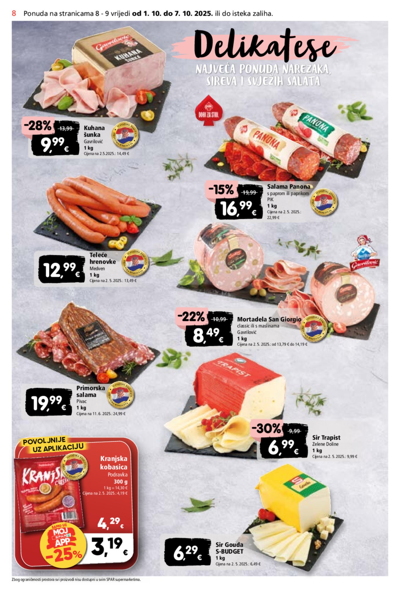 SPAR katalog Akcija 01.10. - 07.10.2025.