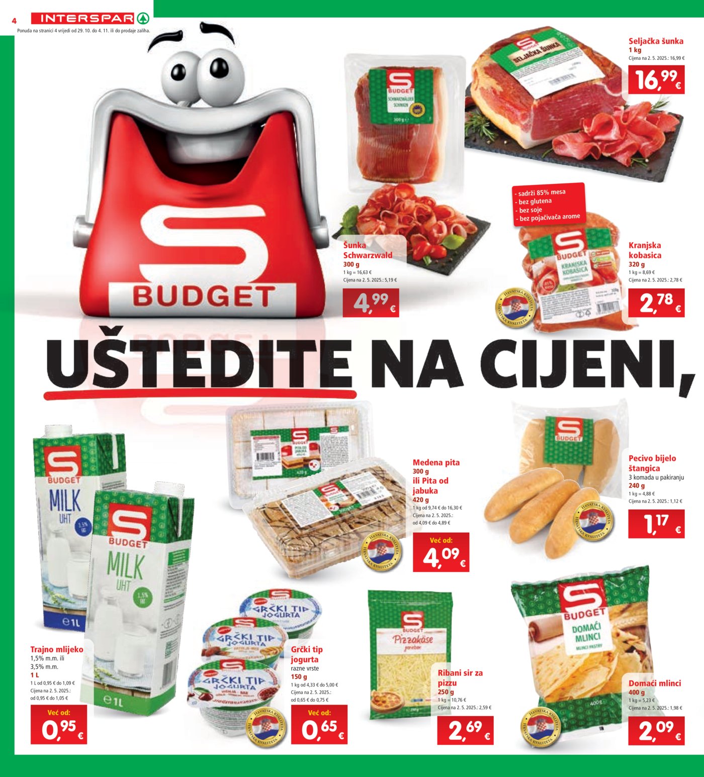 INTERSPAR katalog Akcija 29.10. - 04.11.2025.