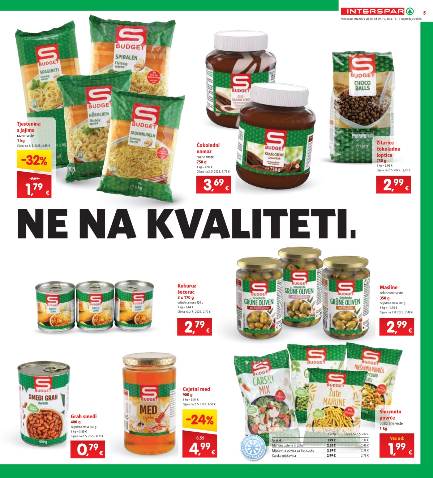 INTERSPAR katalog Akcija 29.10. - 04.11.2025.