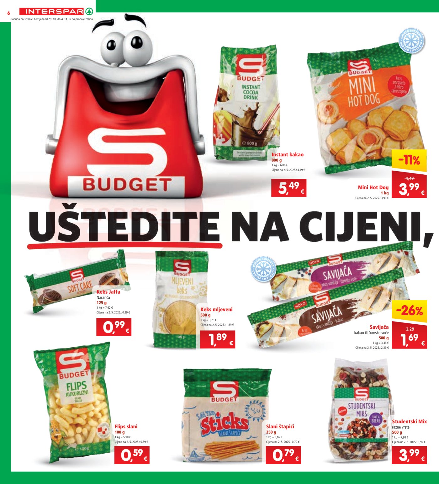 INTERSPAR katalog Akcija 29.10. - 04.11.2025.