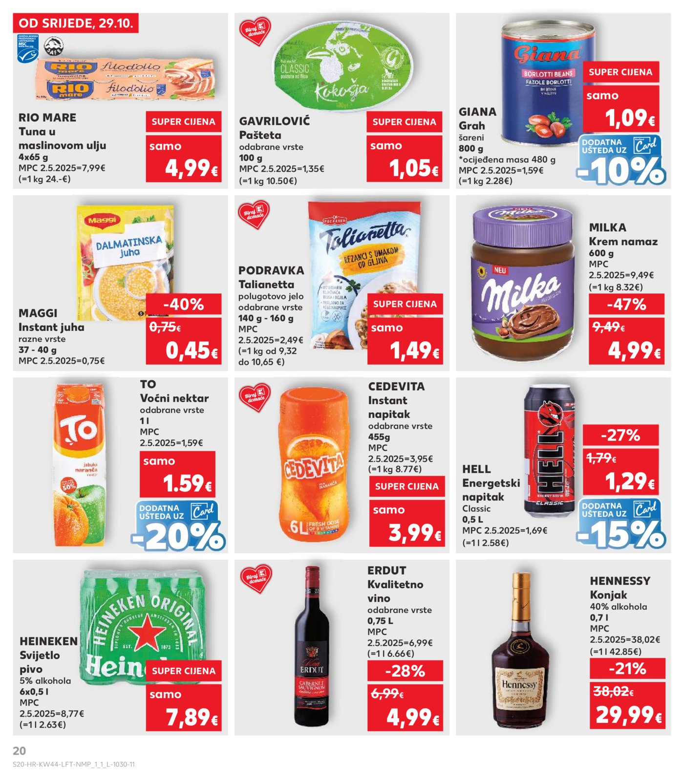 Kaufland katalog Akcija 29.10. - 04.11.2025. VG, Po, Ro, Vo, Vu, DS, Ma, Iv