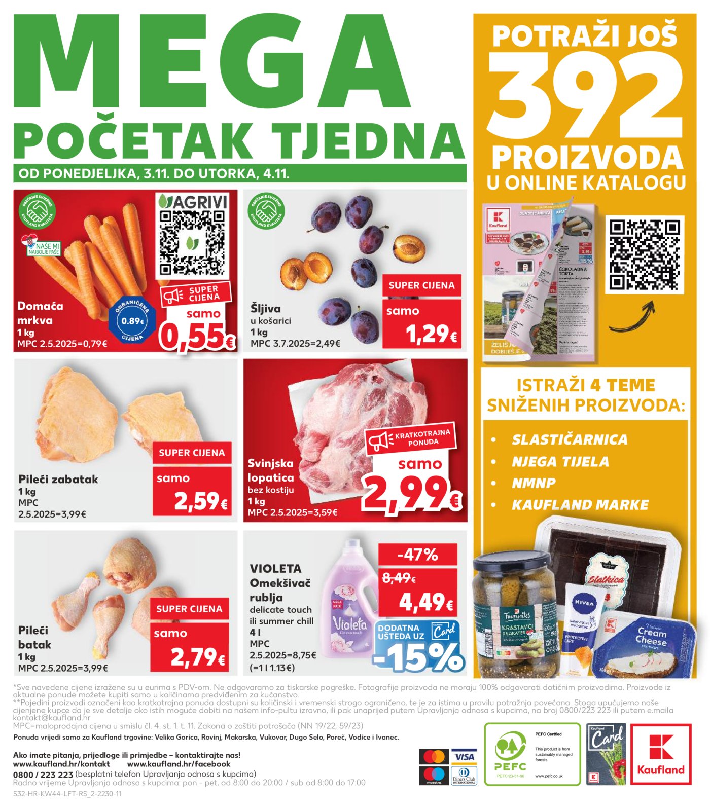 Kaufland katalog Akcija 29.10. - 04.11.2025. VG, Po, Ro, Vo, Vu, DS, Ma, Iv