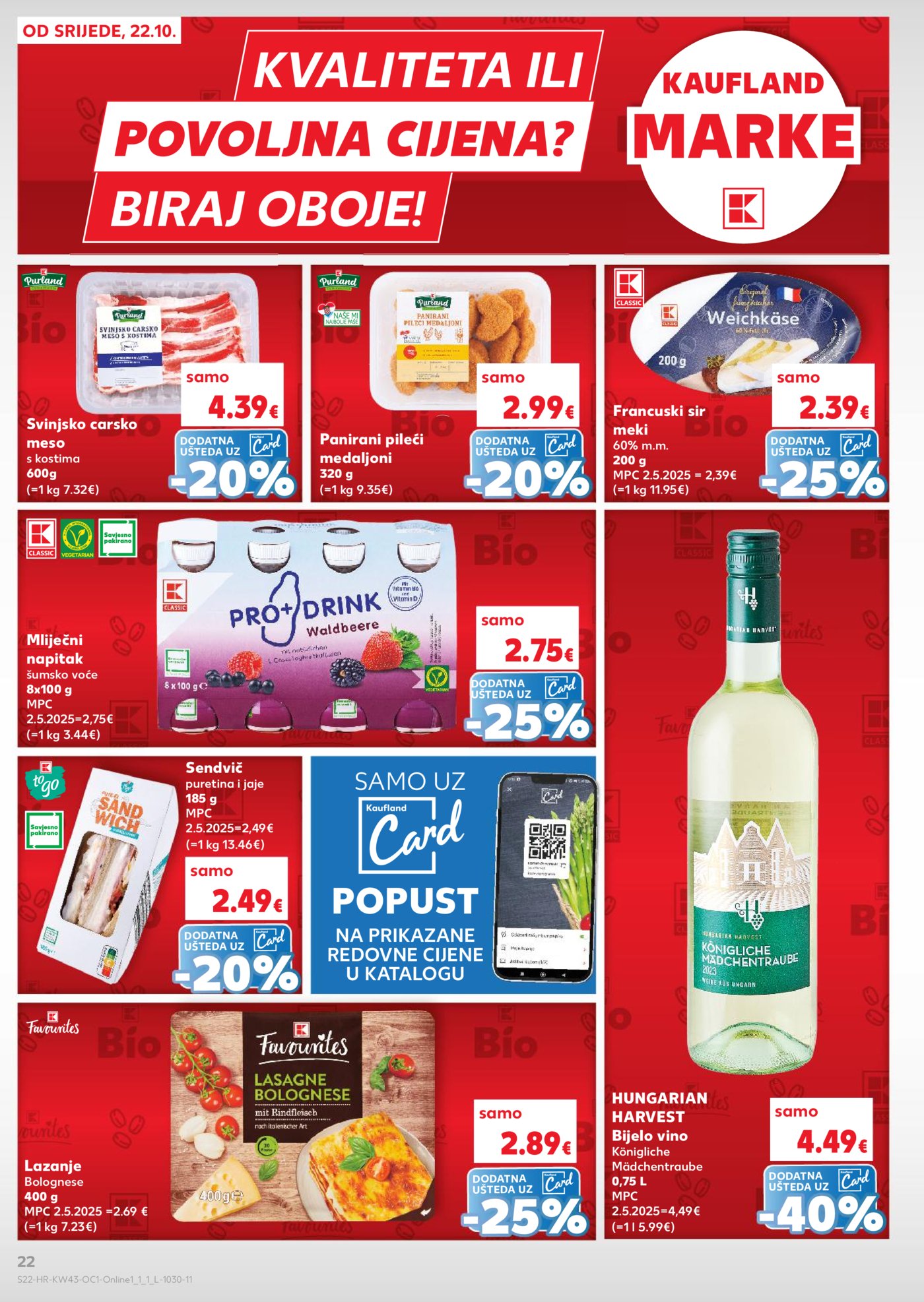Kaufland katalog Robne marke 22.10. - 28.10.2025. Odabrane poslovnice
