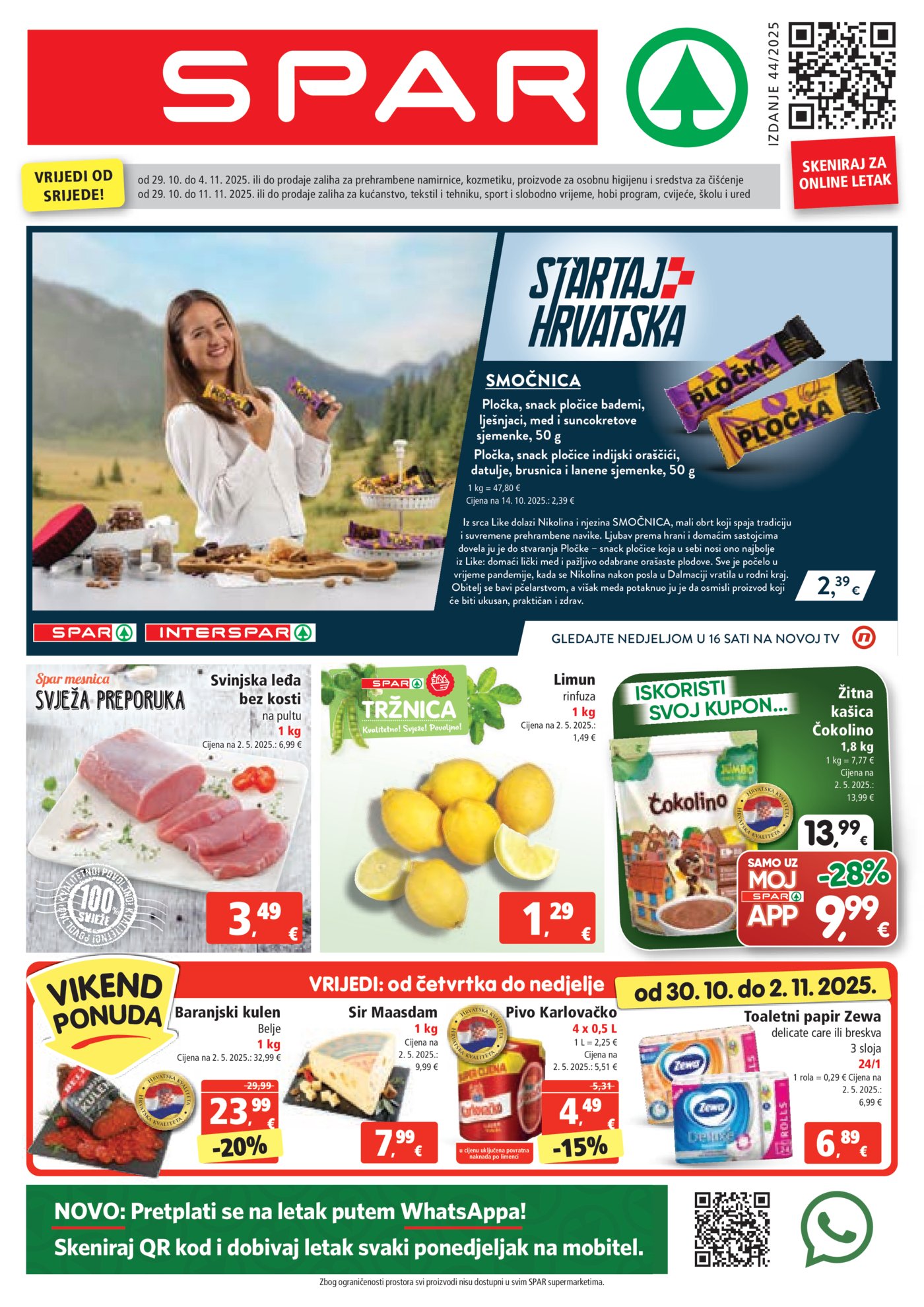 SPAR katalog Akcija 29.10. - 04.11.2025.