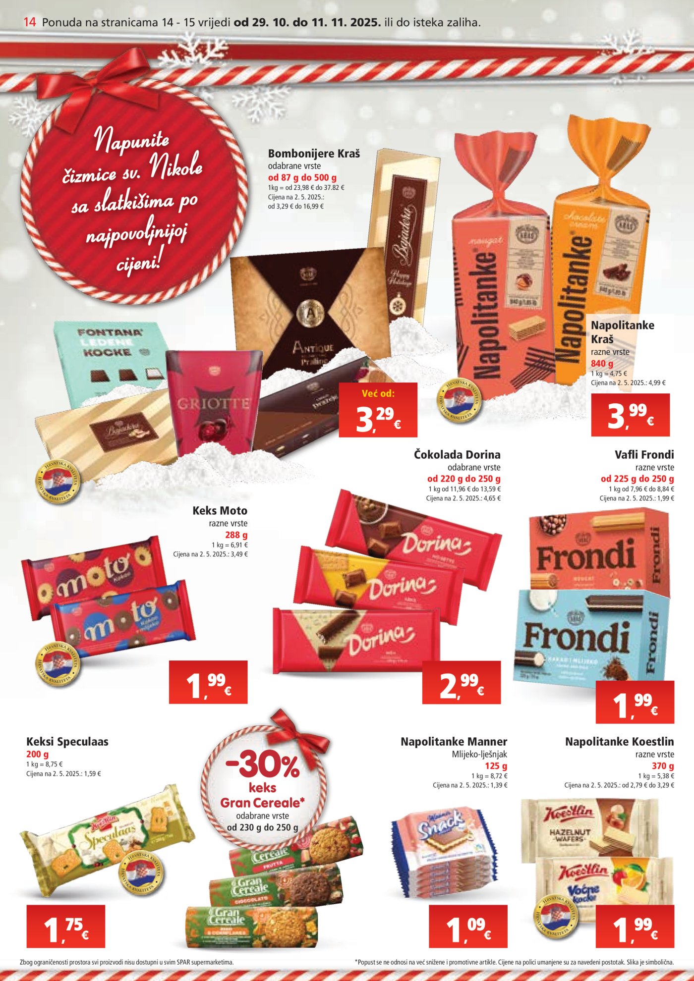 SPAR katalog Akcija 29.10. - 04.11.2025.