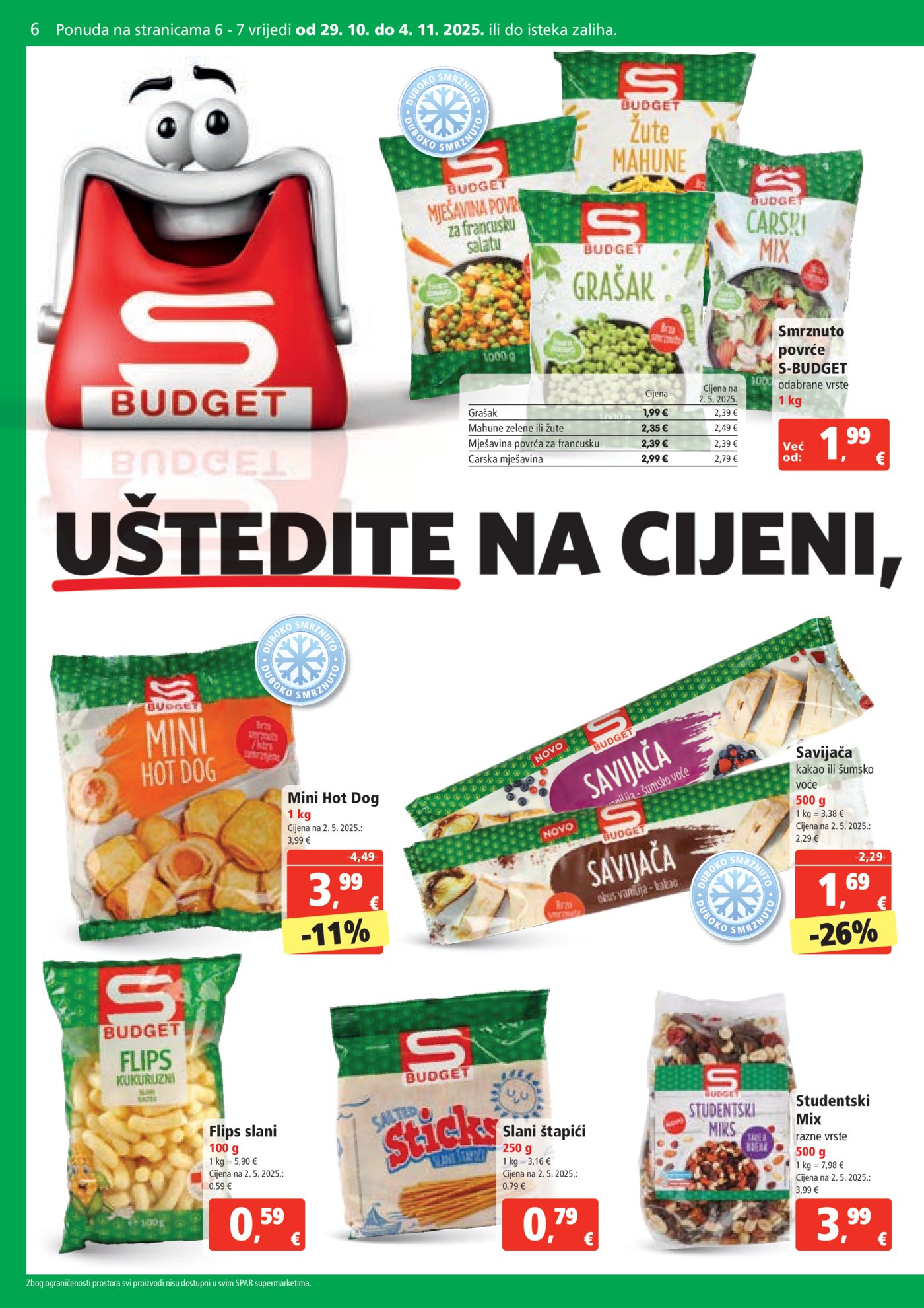 SPAR katalog Akcija 29.10. - 04.11.2025.