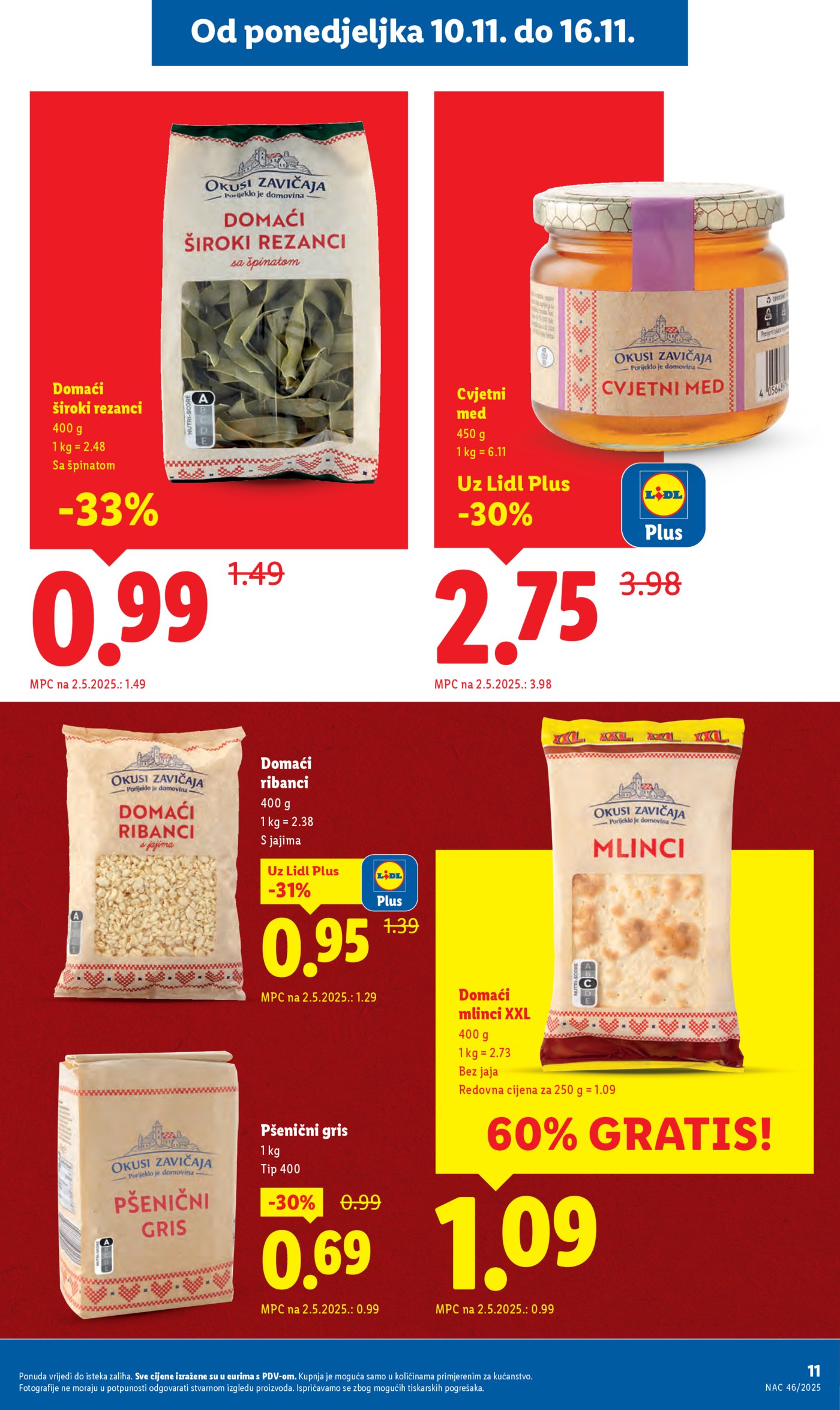 Lidl Super ponuda od ponedjeljka 10.11.-16.11.2025.