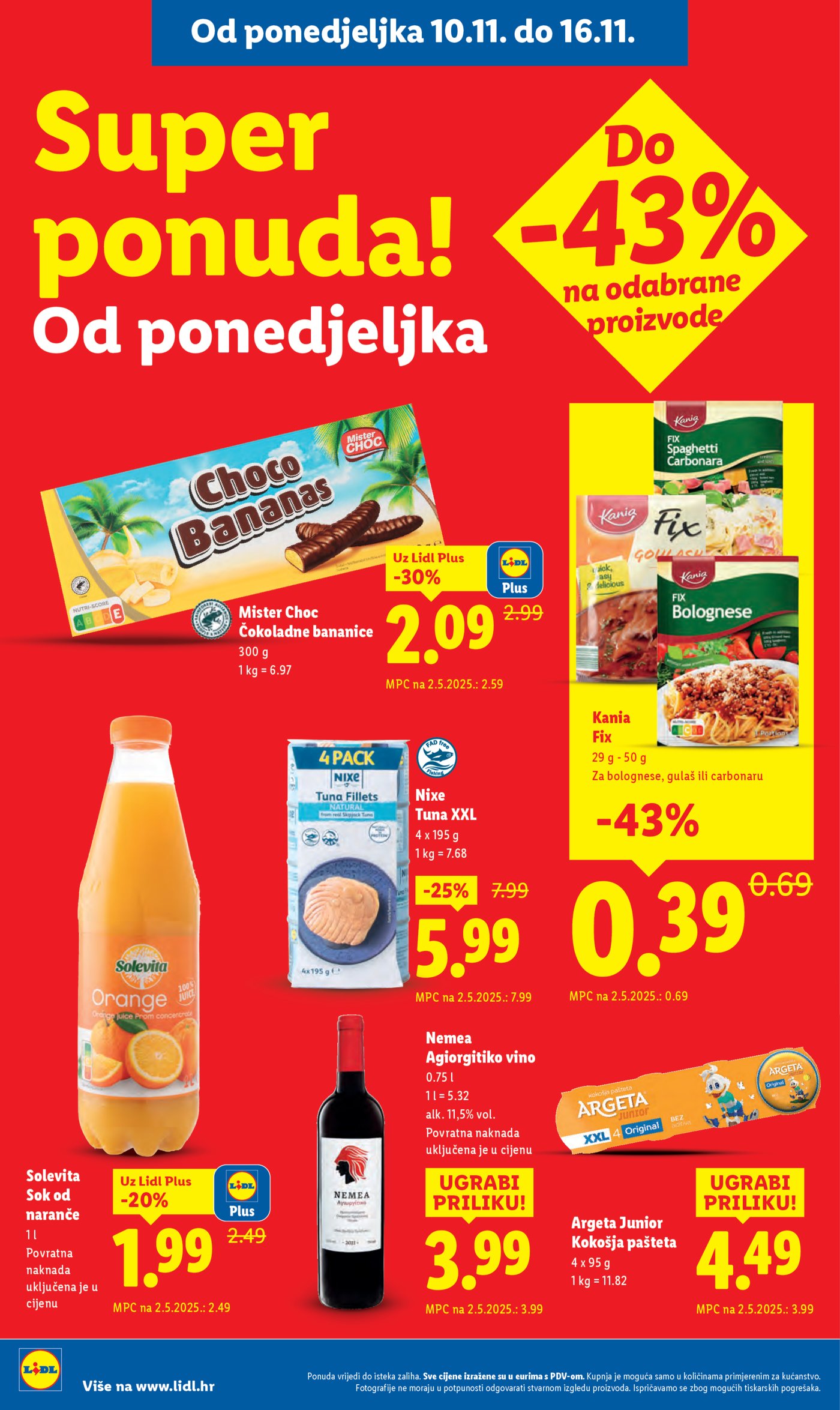 Lidl Super ponuda od ponedjeljka 10.11.-16.11.2025.