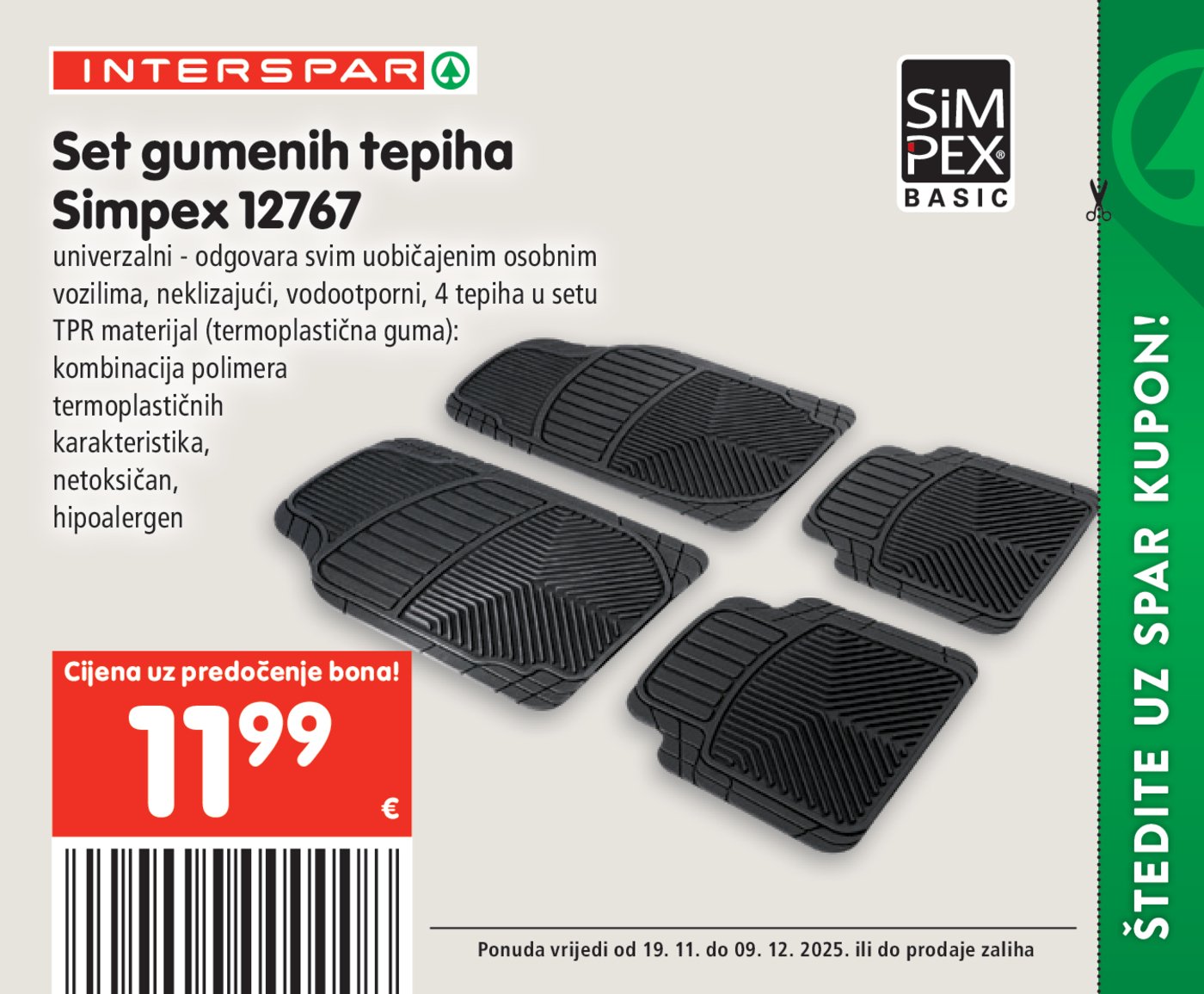 INTERSPAR BON katalog Akcija 19.11. - 09.12.2025.