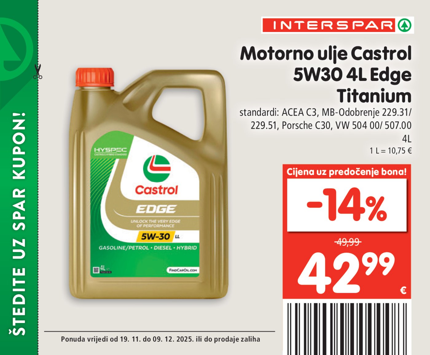 INTERSPAR BON katalog Akcija 19.11. - 09.12.2025.