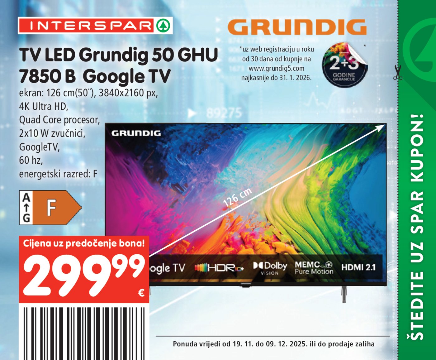 INTERSPAR BON katalog Akcija 19.11. - 09.12.2025.