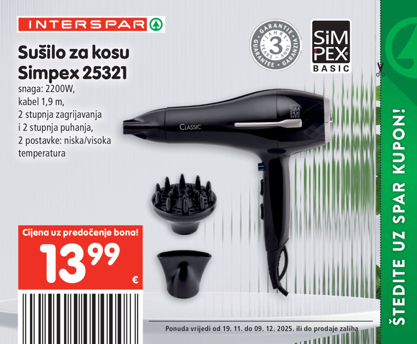 INTERSPAR BON katalog Akcija 19.11. - 09.12.2025.