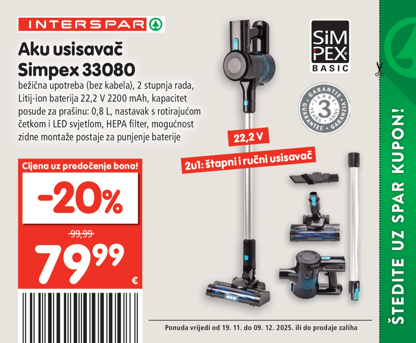 INTERSPAR BON katalog Akcija 19.11. - 09.12.2025.