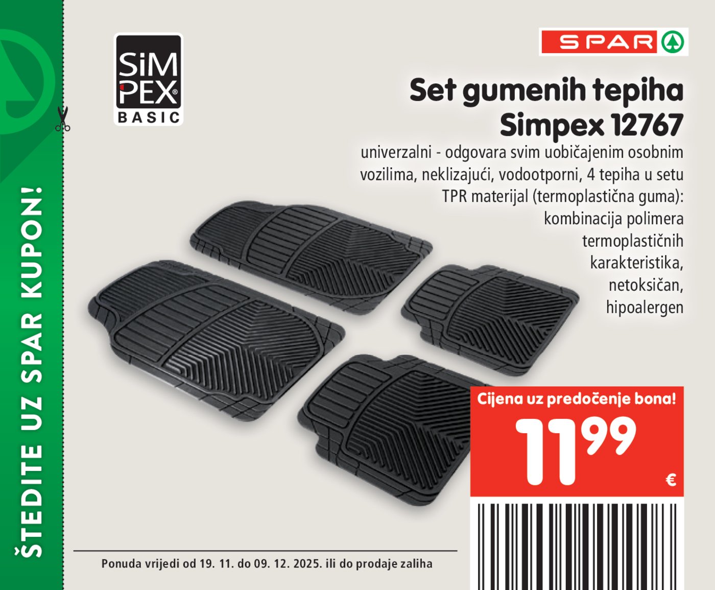 SPAR BON katalog Akcija 19.11. - 09.12.2025.