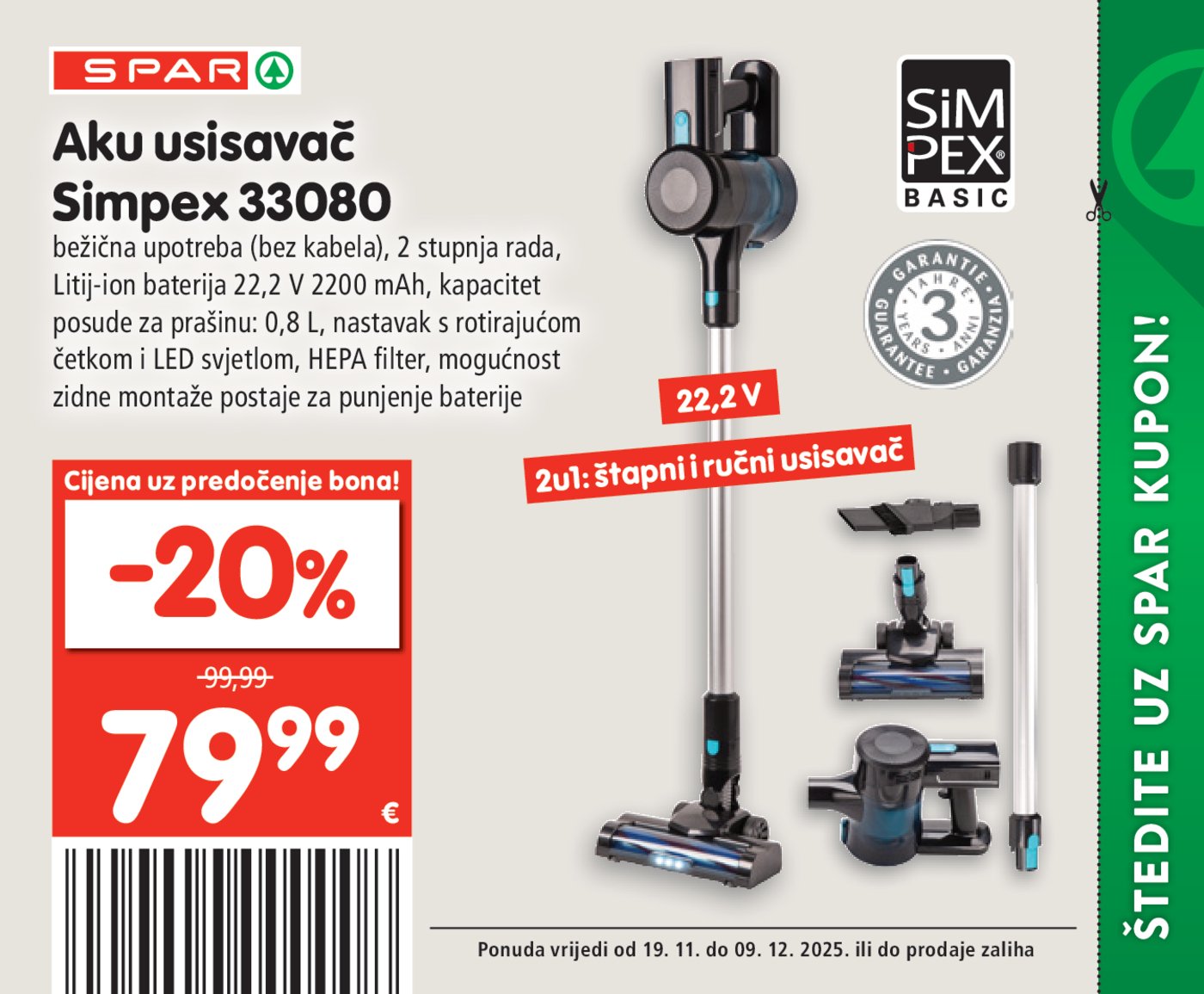 SPAR BON katalog Akcija 19.11. - 09.12.2025.