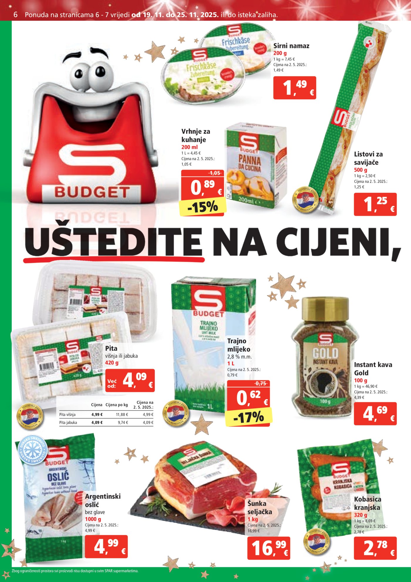 SPAR katalog Akcija 19.11. - 25.11.2025.