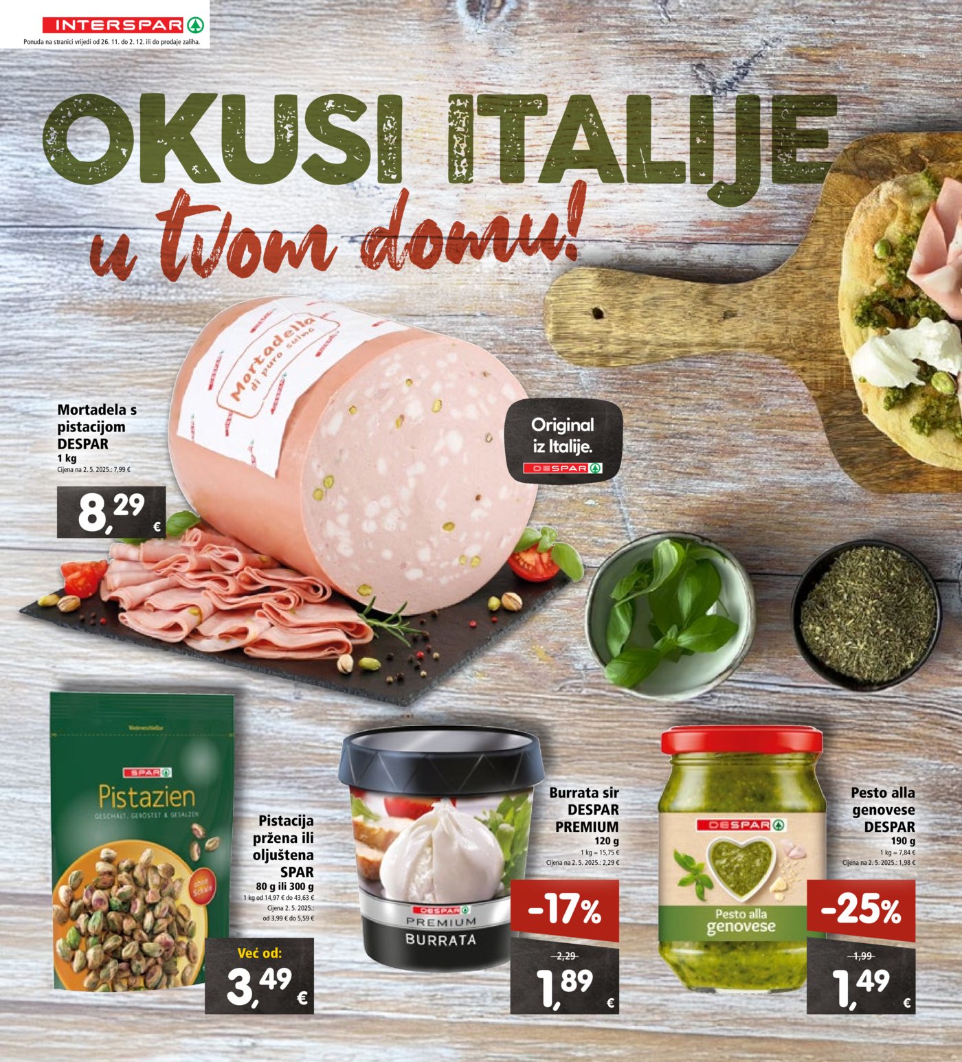 INTERSPAR katalog Akcija 26.11. - 02.12.2025.