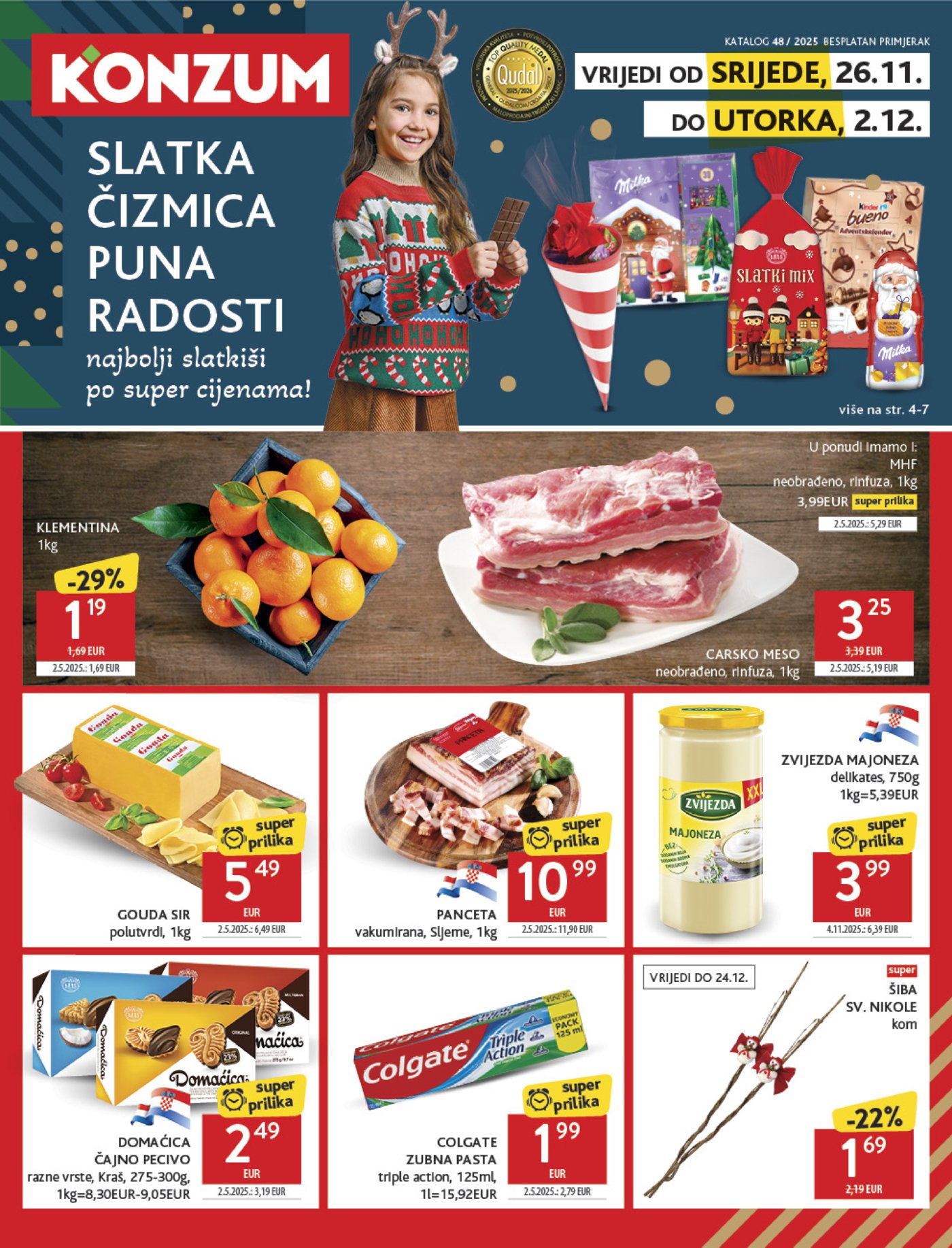 Konzum katalog Akcija 26.11. - 02.12.2025.