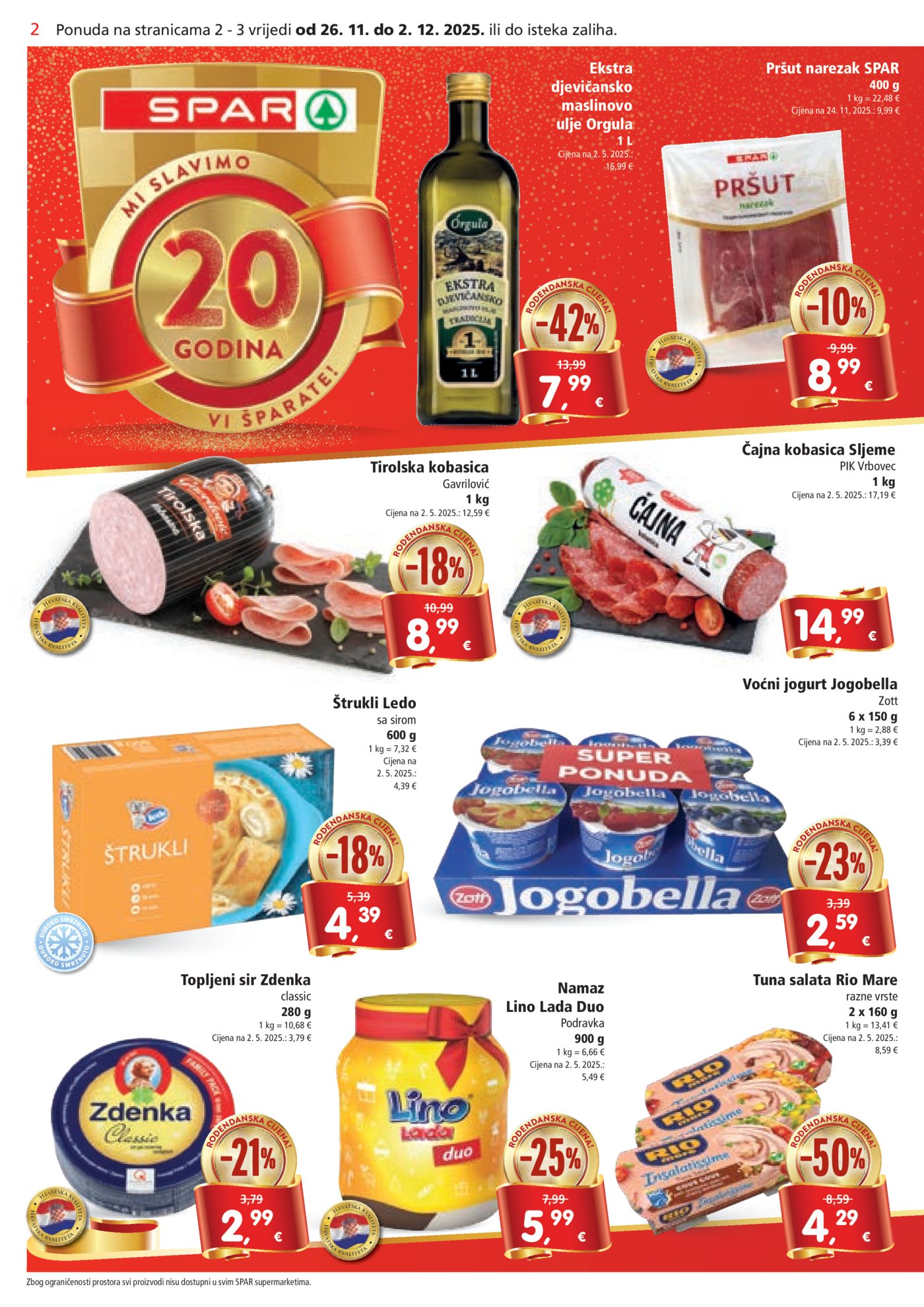 SPAR katalog Akcija 26.11. - 02.12.2025.