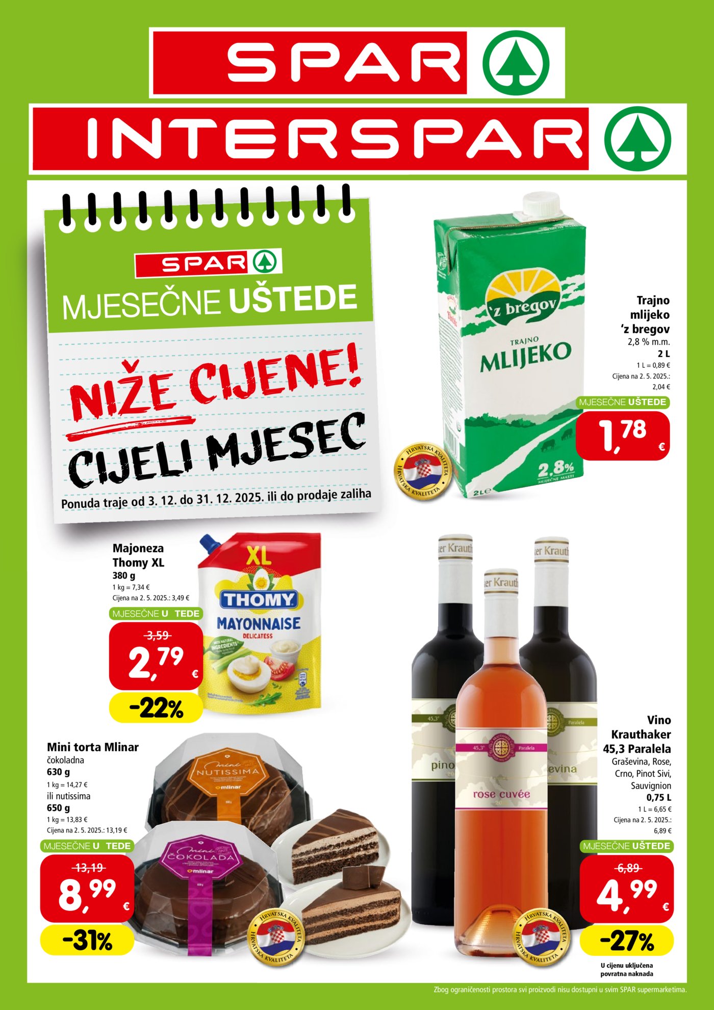 Interspar katalog Uštede 3.12. - 31.12.2025.