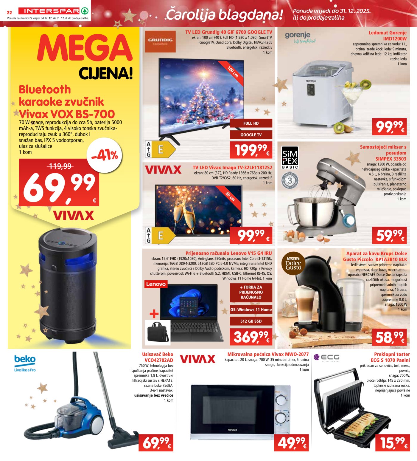 INTERSPAR katalog akcija 17.12.-24.12.2025.