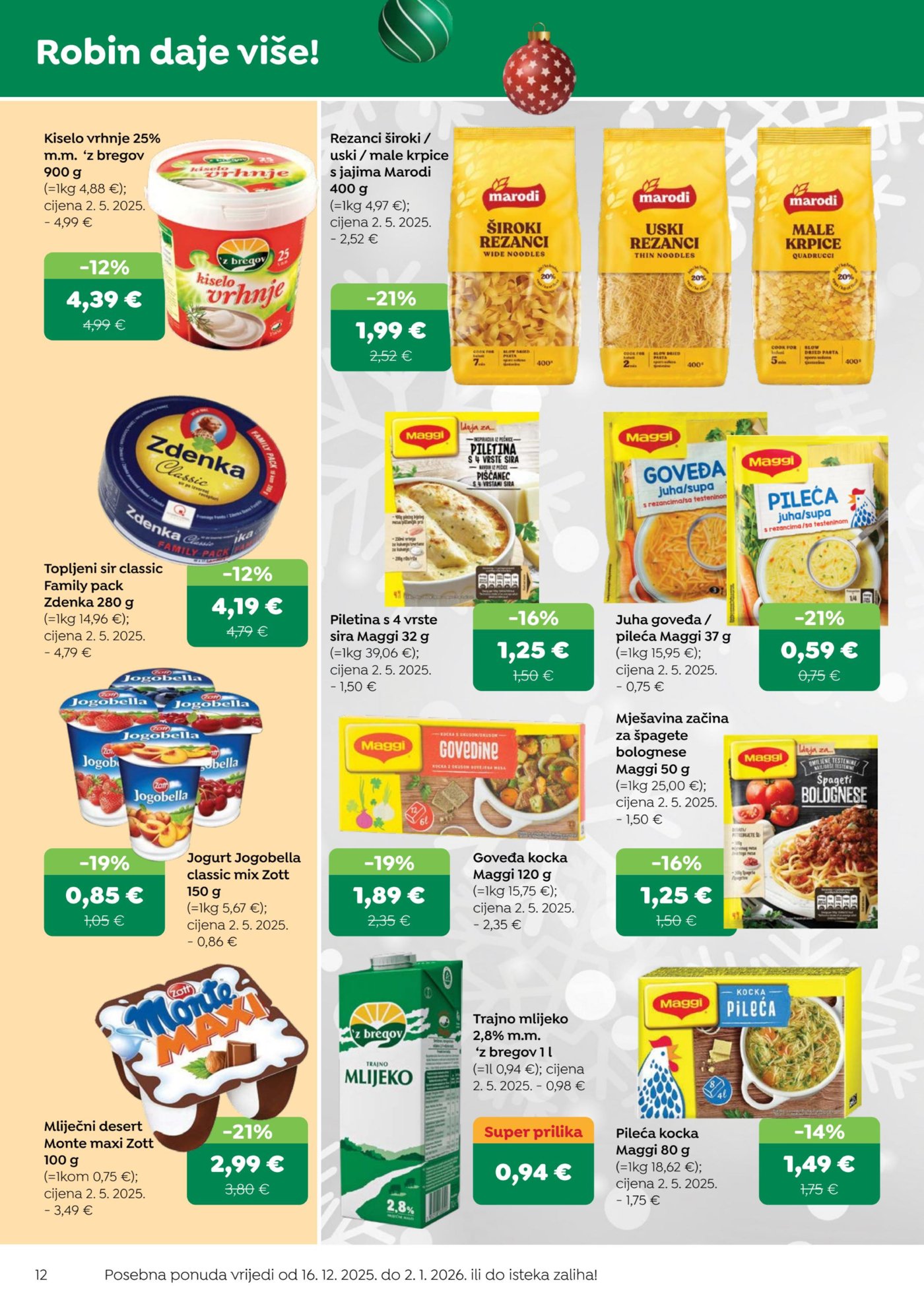 Robin katalog Akcija 16.12. - 02.01.2026.