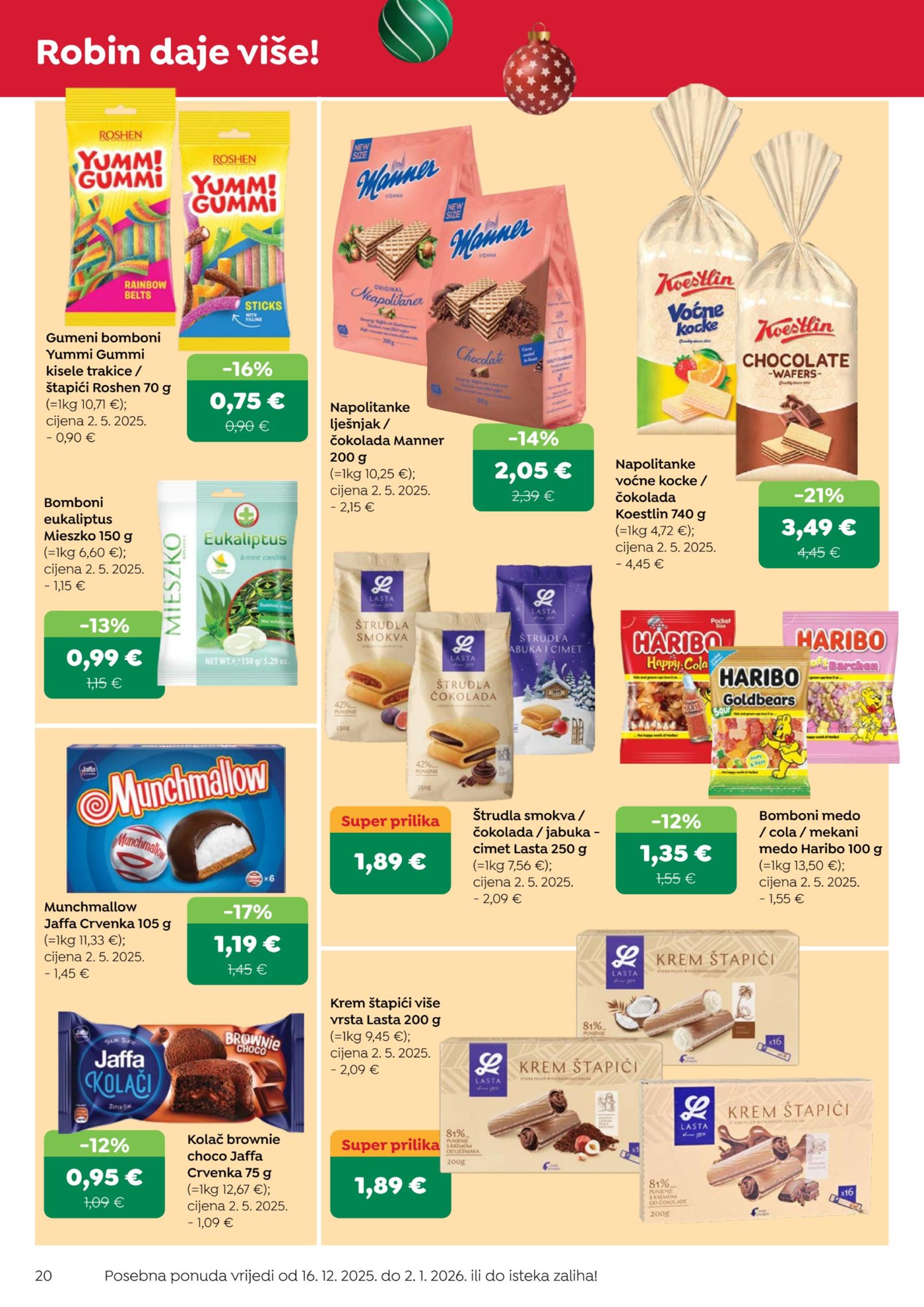 Robin katalog Akcija 16.12. - 02.01.2026.