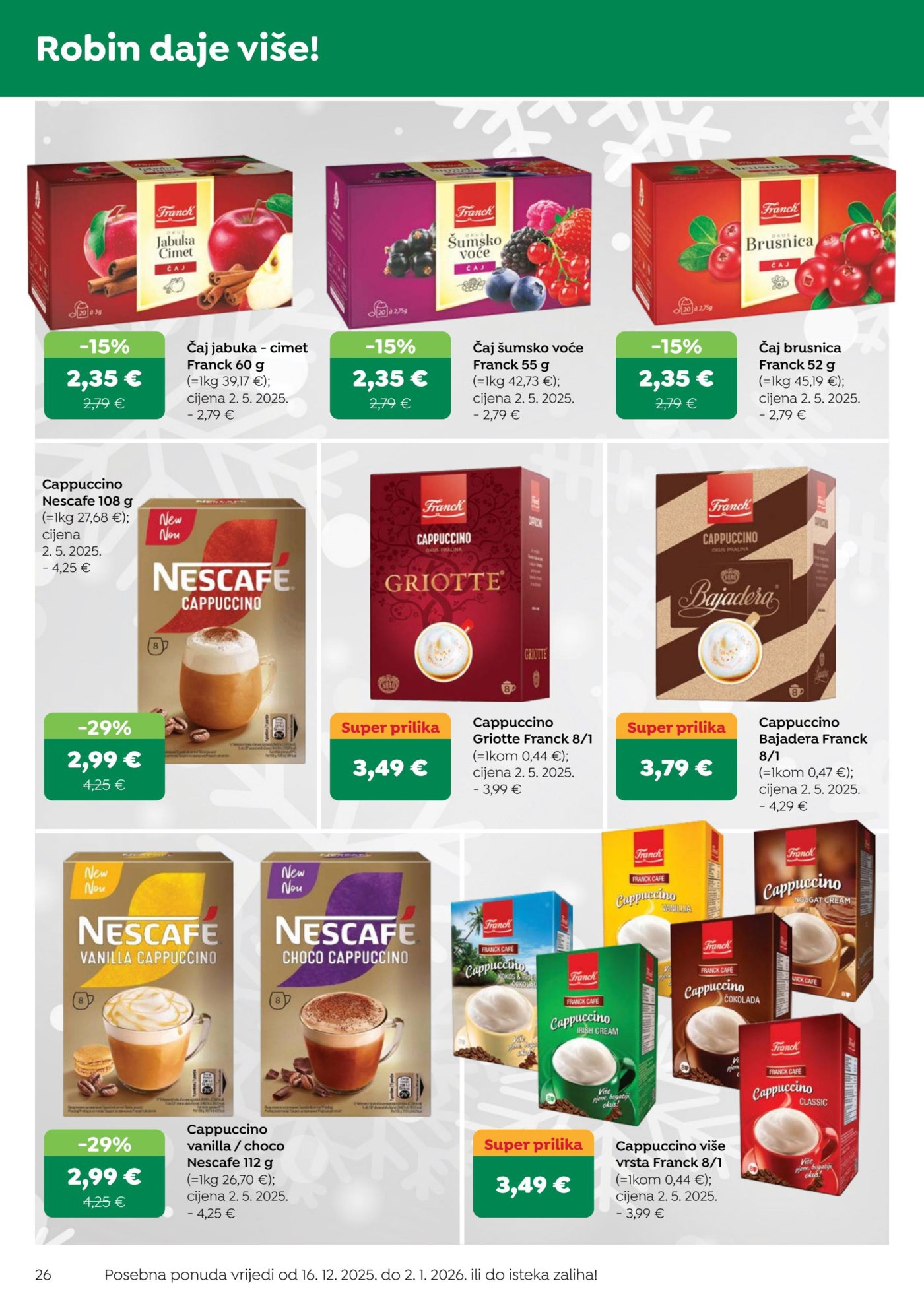 Robin katalog Akcija 16.12. - 02.01.2026.