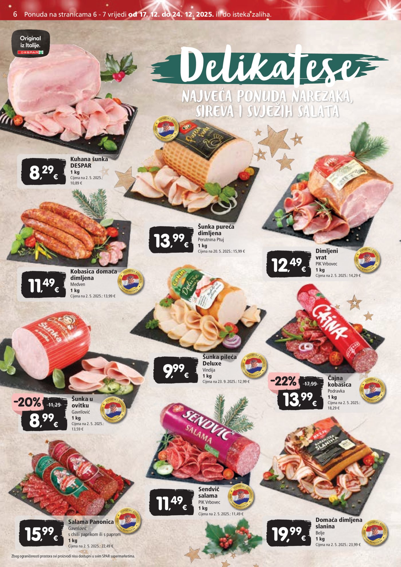 SPAR katalog akcija 17.12.-24.12.2025.