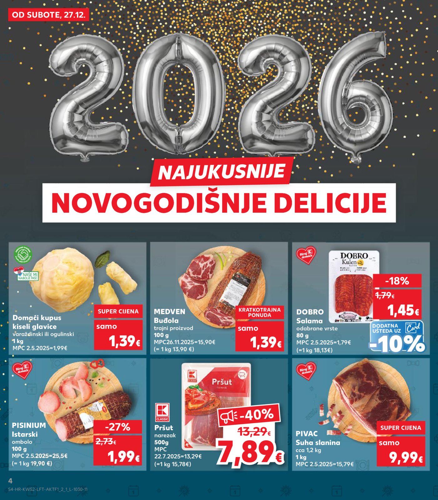 Kaufland katalog Akcija 27.12. - 01.01.2026. VG, Po, Ro, Vo, Vu, DS, Ma, Iv, Lu