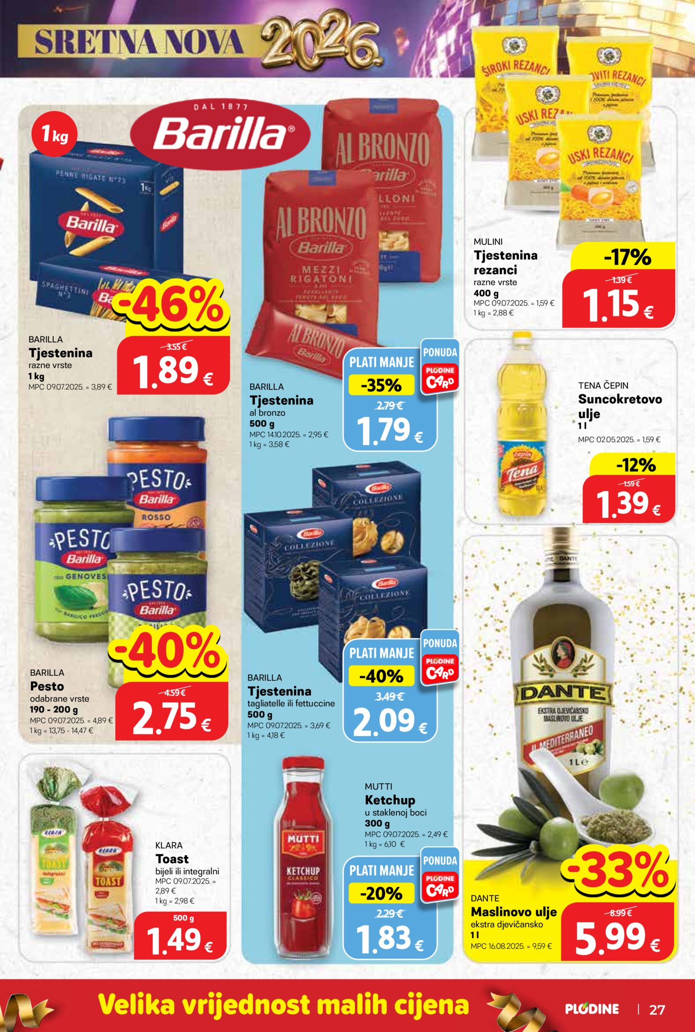 Plodine katalog Akcija 27.12. - 31.12.2025.