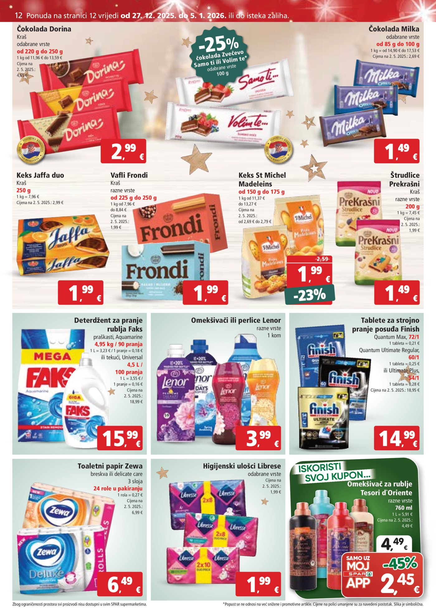 SPAR katalog akcija 27.12.-05.01.2026.