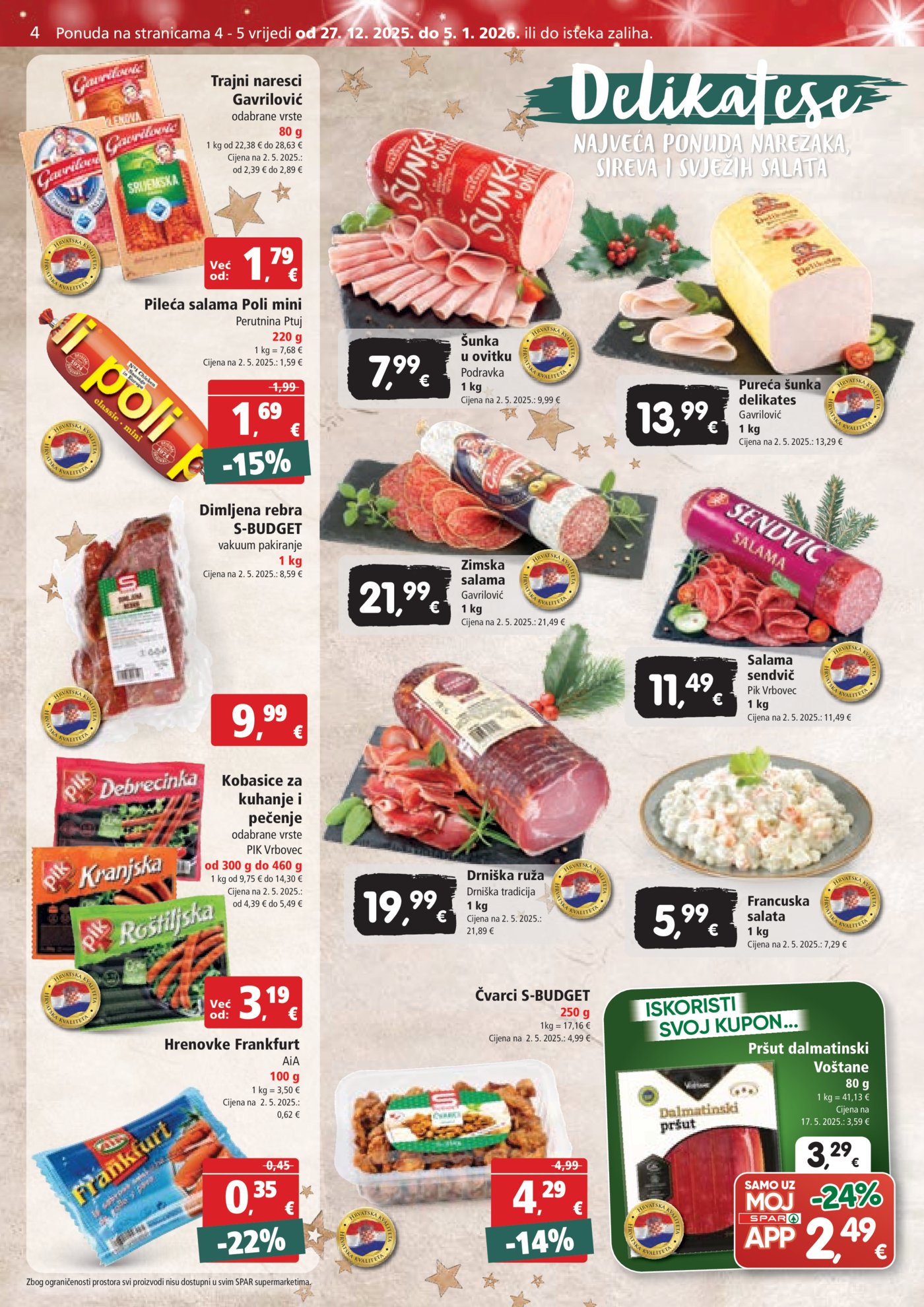 SPAR katalog akcija 27.12.-05.01.2026.