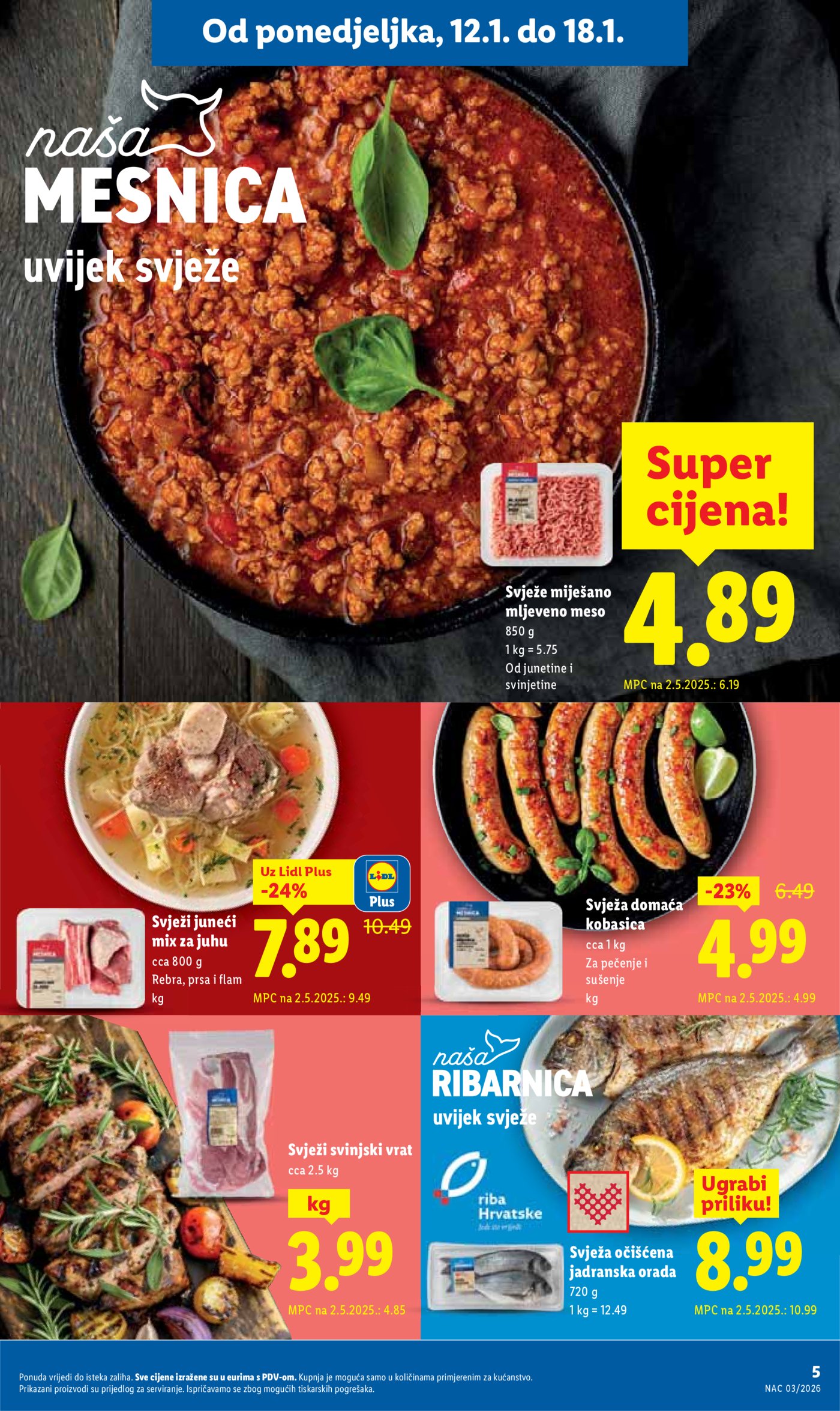 Lidl Super ponuda od ponedjeljka 12.01.-18.01.2026.