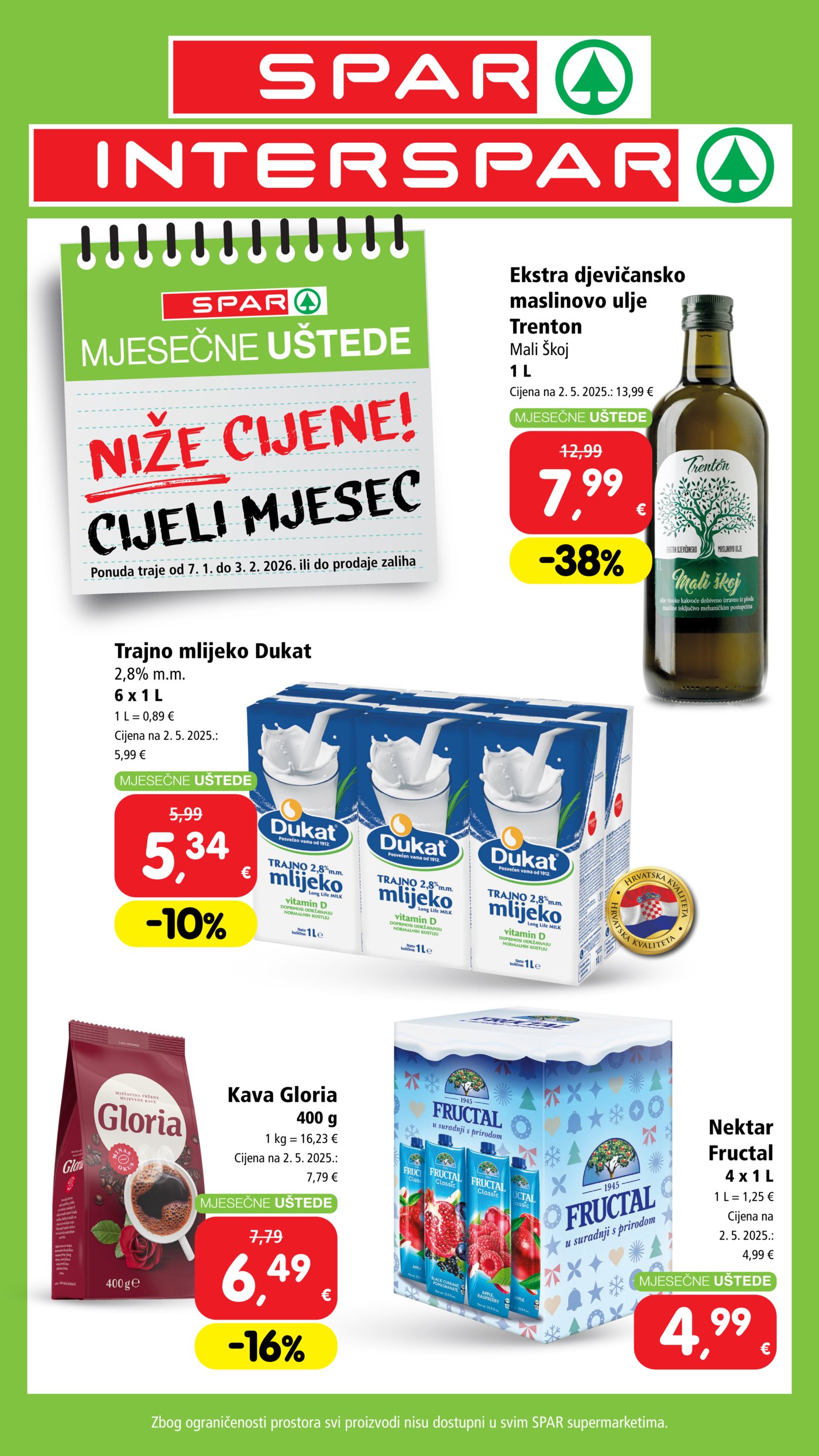 Spar katalog Mjesečna ušteda 07.01. - 03.02.2026.